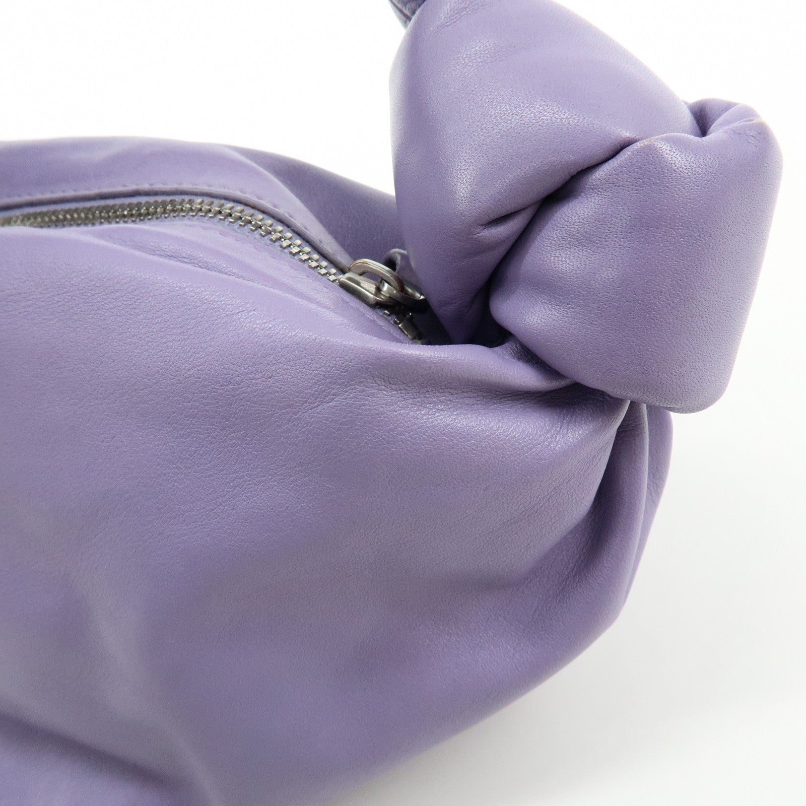 BOTTEGA VENETA Double Knot Leather Hand Bag Purple