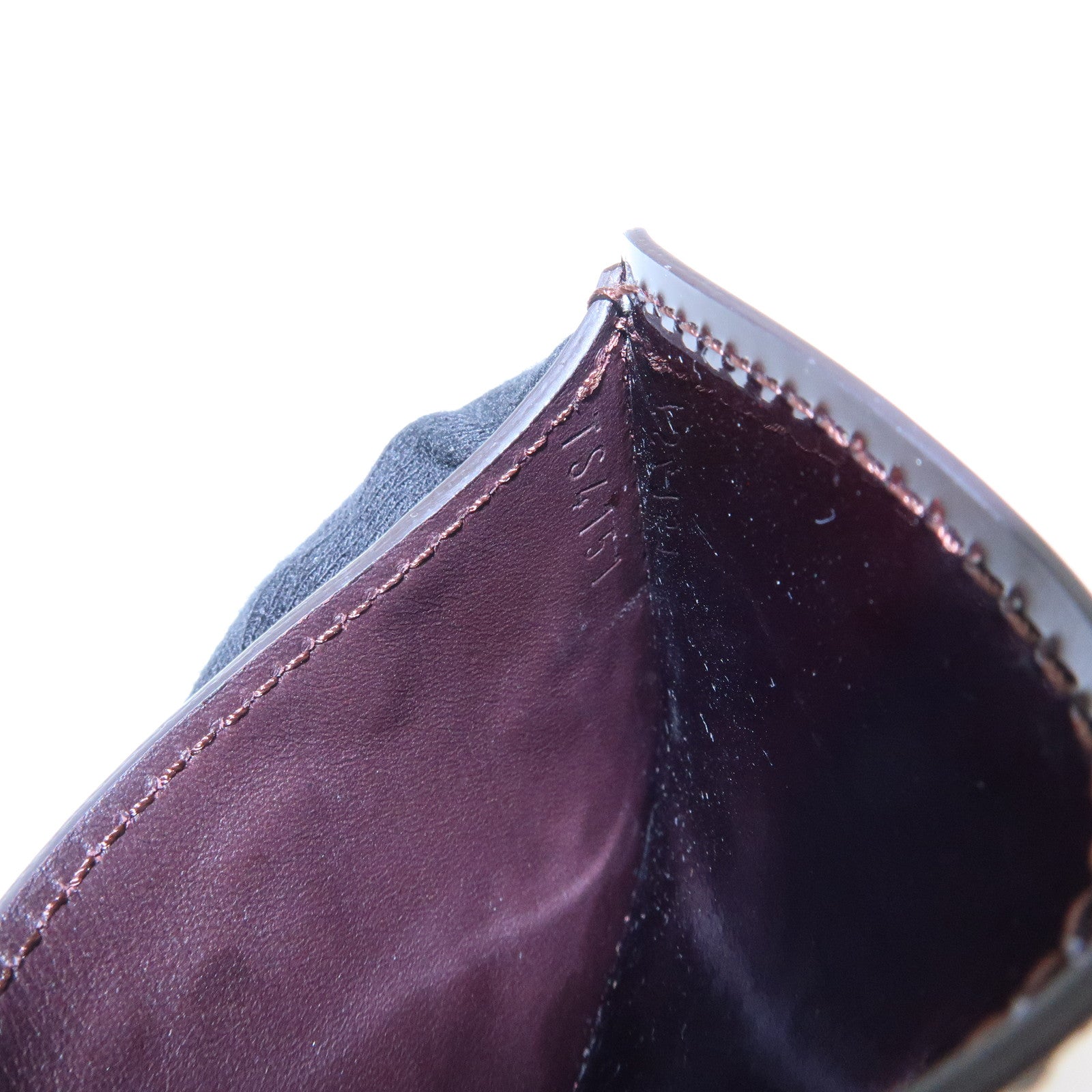 Louis Vuitton Rayures Vernis Etui Miroir Card Case Amarante PM91709