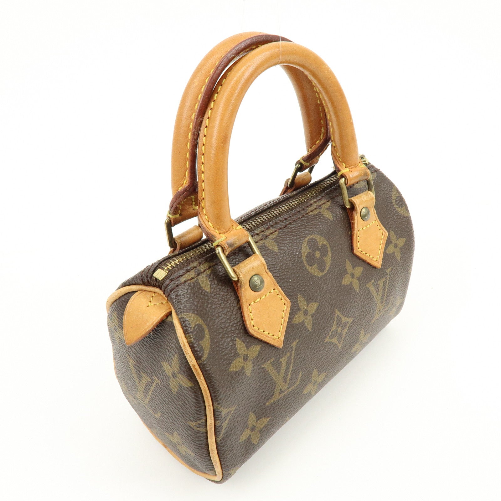 Louis Vuitton Monogram Mini Speedy Hand Bag Brown M41534