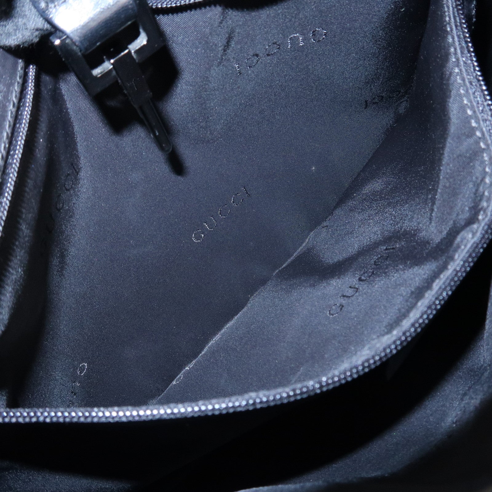 GUCCI Jackie Leather Python Shoulder Bag Black Pink 001.3306.3444 Used