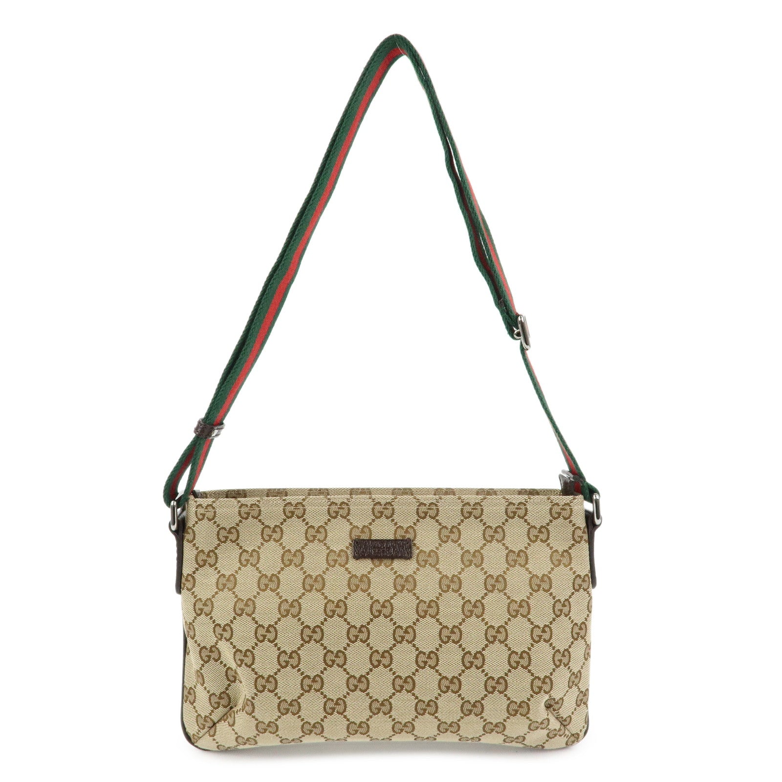 GUCCI Sherry GG Canvas Leather Shoulder Crossbody Bag Beige 189749