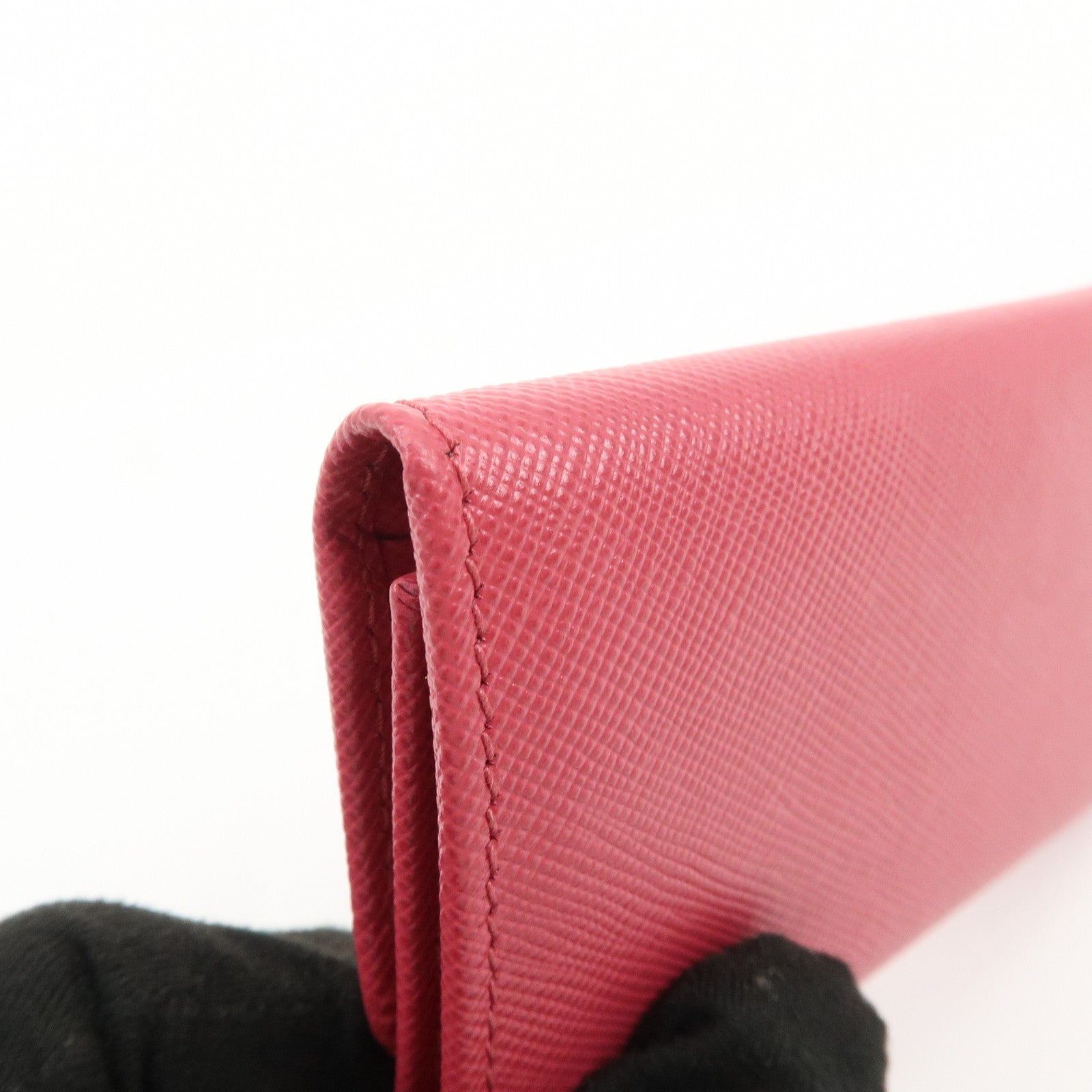 PRADA Logo Saffiano Leather 6 Rings Key Case Key Holder Pink 1PG222