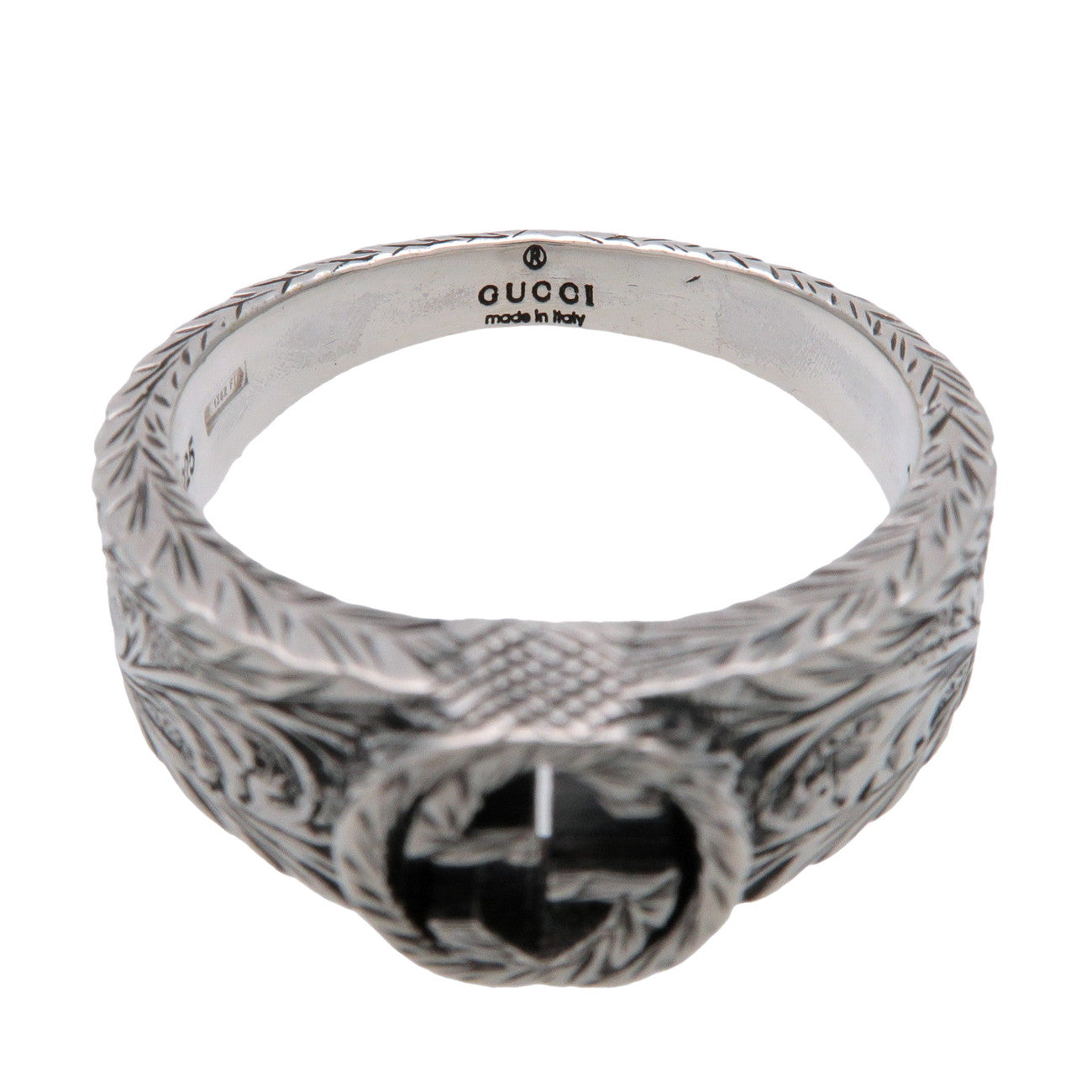 GUCCI Interlocking G Arabesque Ring SV925 Silver #17 US8 EU57