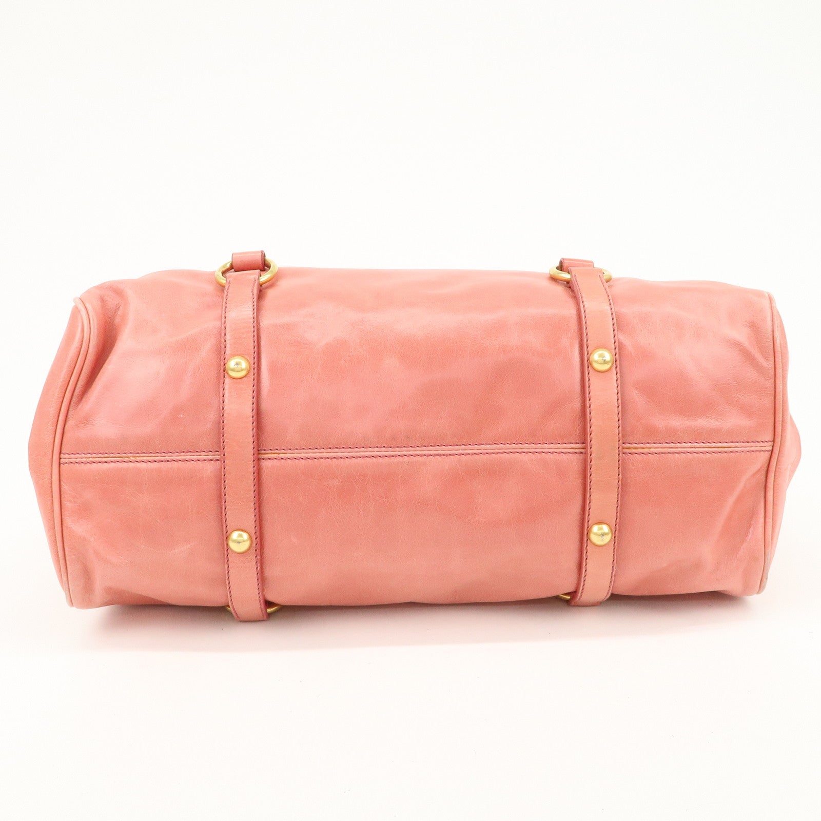 MIU MIU Leather Ribbon 2Way Shoulder Bag Hand Bag Pink RT0365