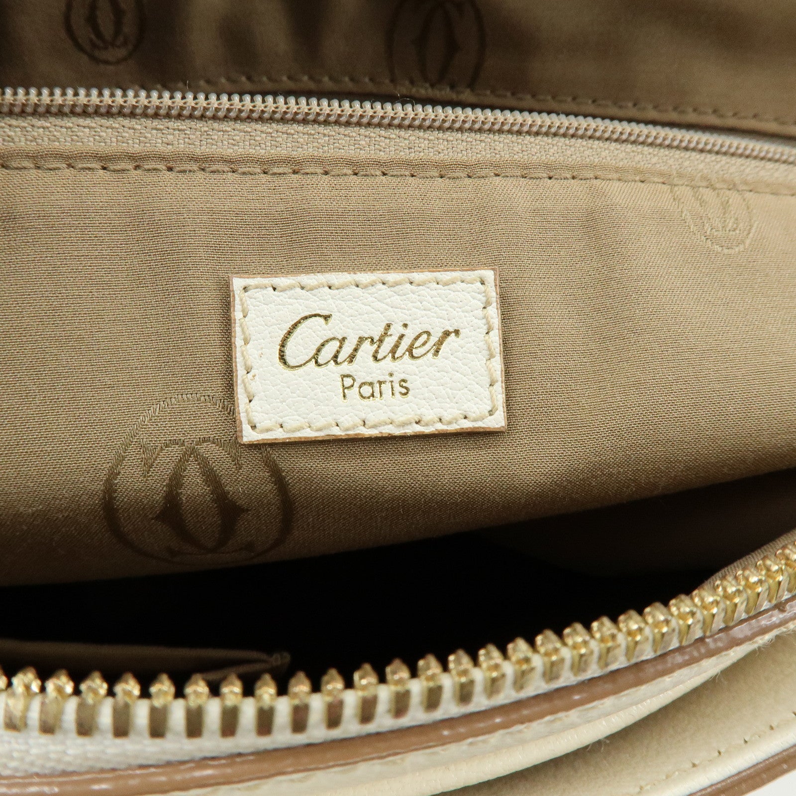 Cartier Marcello Leather 2Way Bag Shoulder Bag Hand Bag Ivory