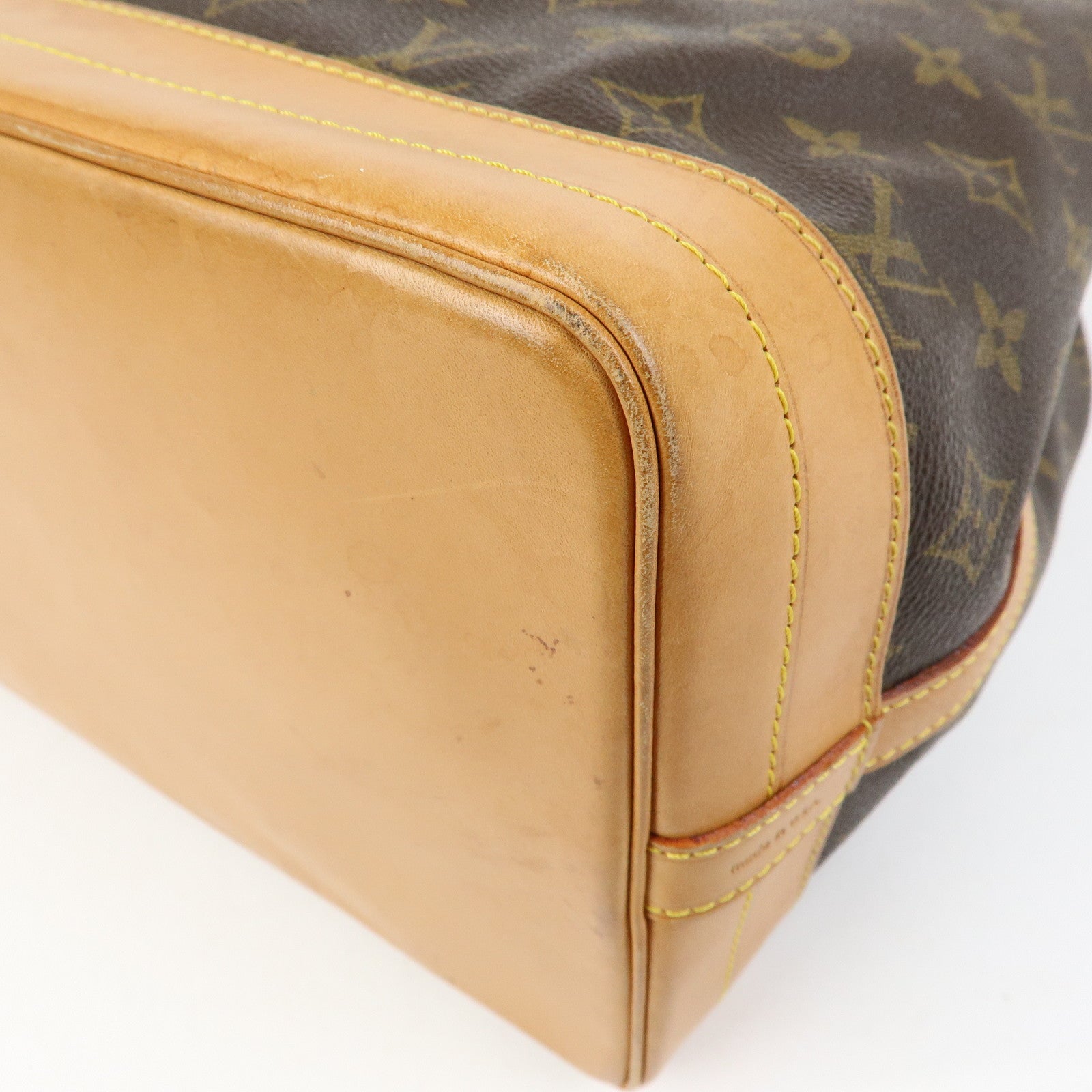 Louis Vuitton Monogram Canvas Leather Noe Shoulder Bag Brown M42224