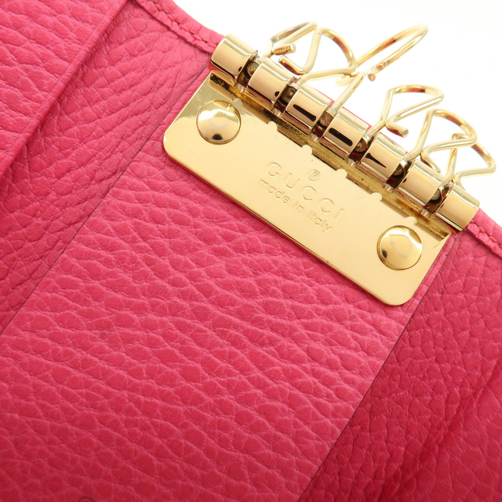 GUCCI GG Marmont Leather 6 Rings Key Case Key Holder Pink 456118