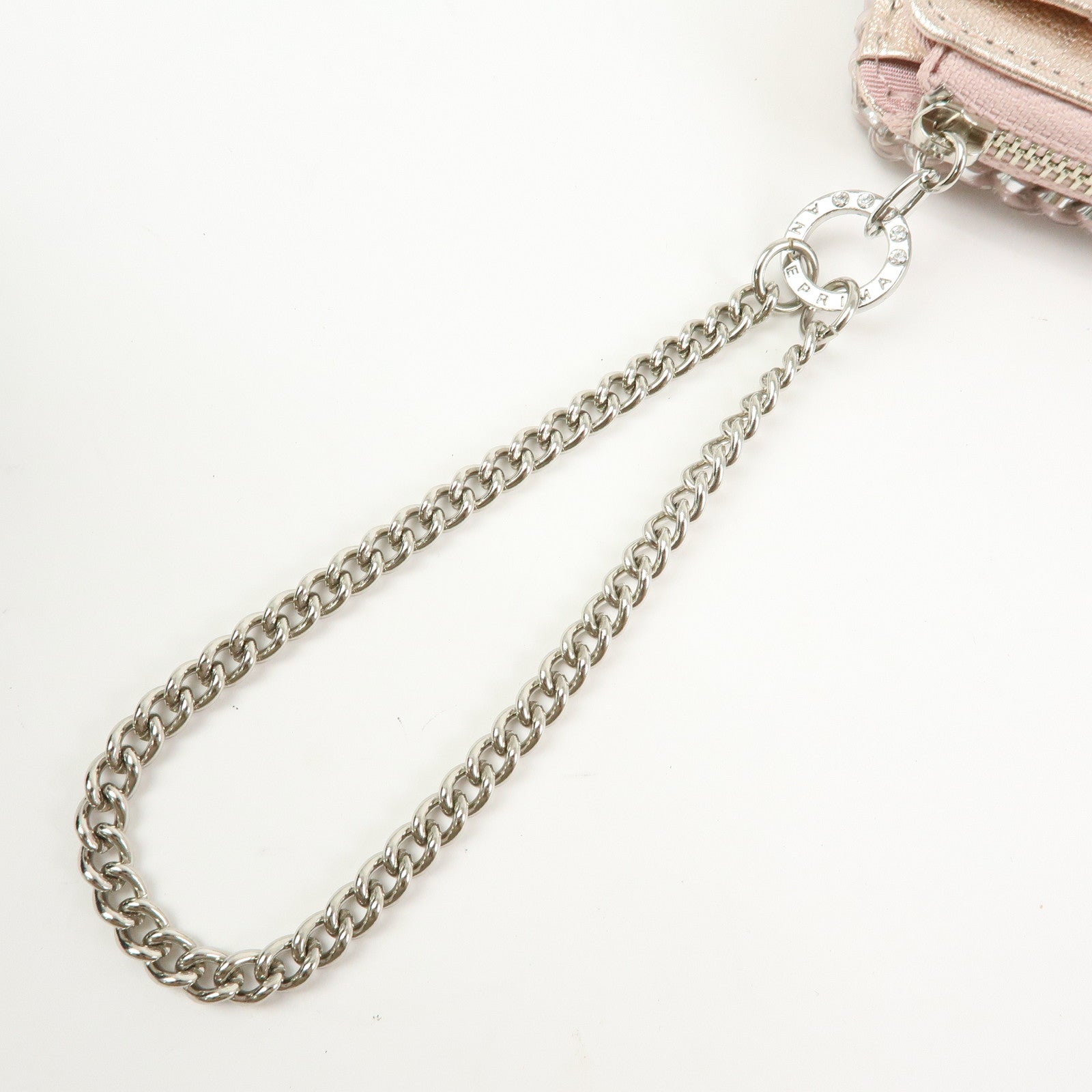 ANTEPRIMA Miss Clio PearlⅡPVC Wire Compact Wallet Metallic Pink