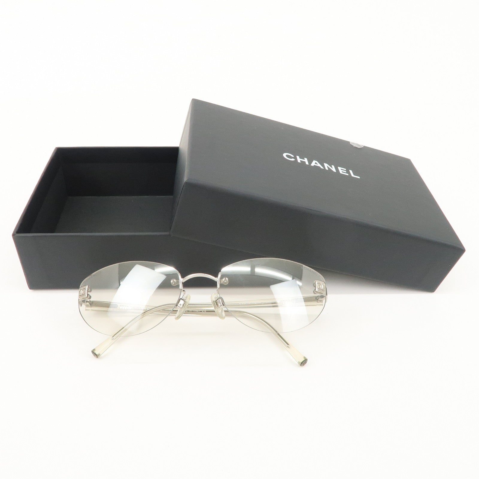 CHANEL COCO Mark Plastic Clear Sunglasses 4069 c.124 124/61 58□18 130 Used