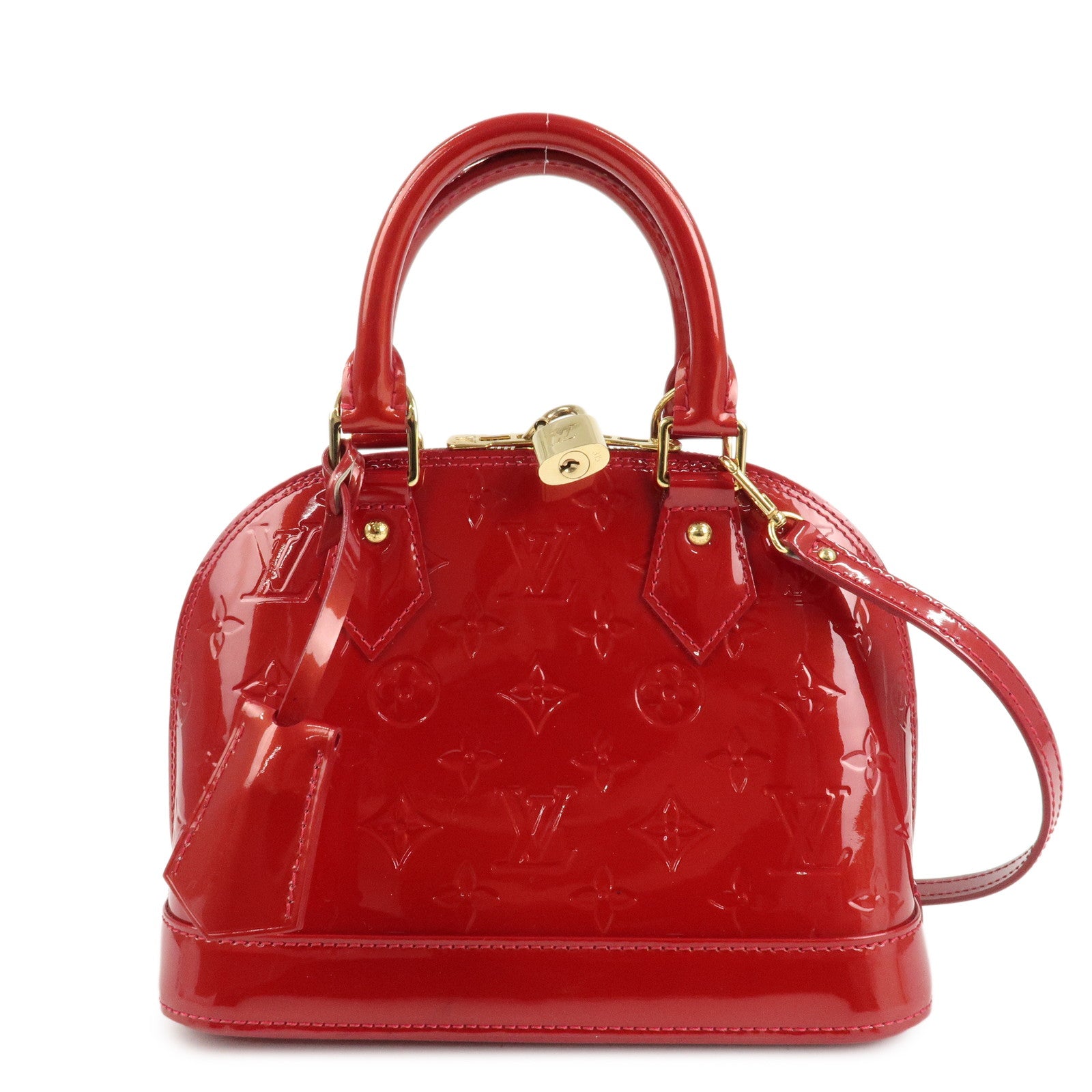 Louis Vuitton Monogram Vernis Alma BB 2Way Bag Red POMME D'AMOUR M91606 Used