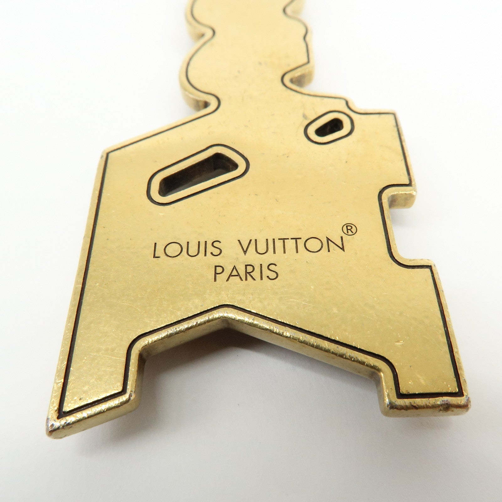 Louis Vuitton LV Lovers Studs Metal Bag Charm Key Chain Gold M01755