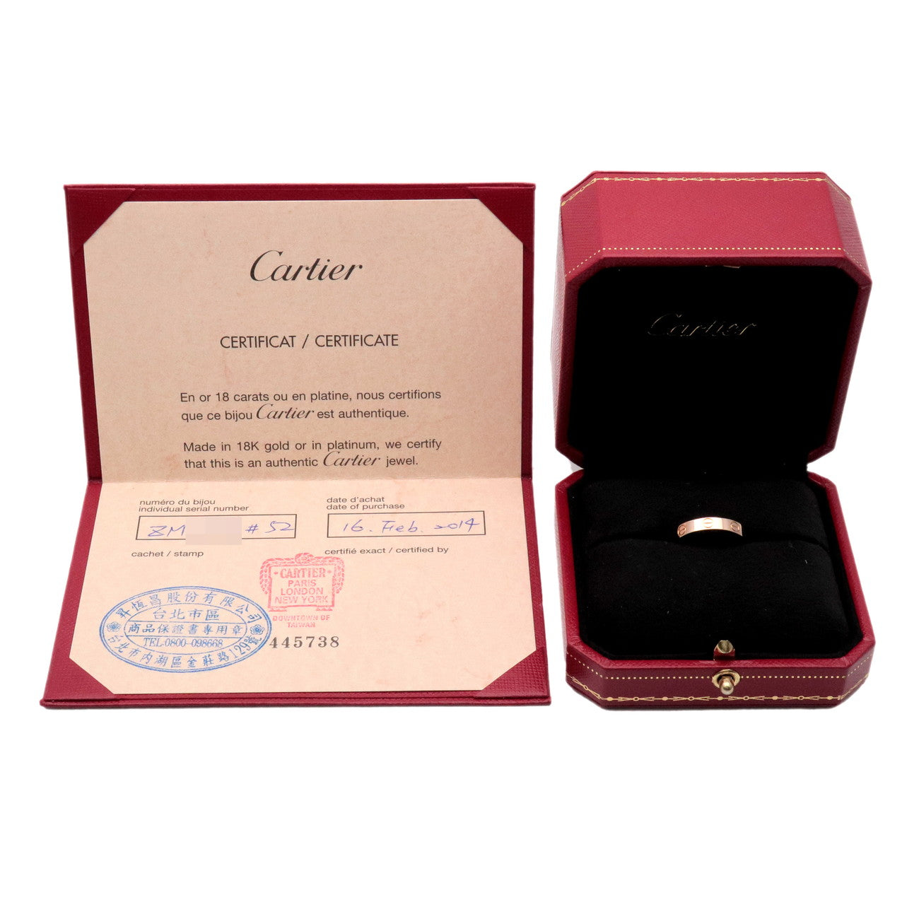 Cartier Mini Love Ring K18 750PG Rose Gold #52 US6 EU52 HK13