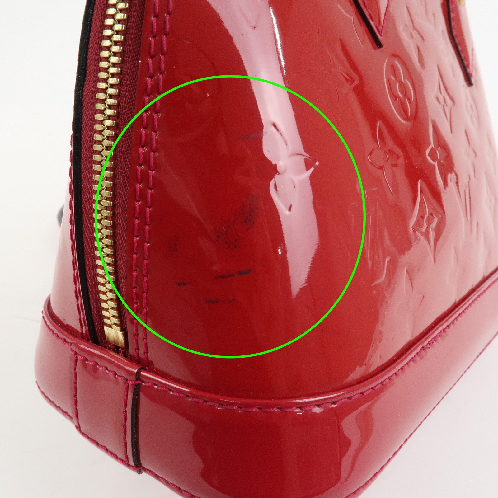 Louis Vuitton Monogram Vernis Leather Alma BB 2Way Bag Red M91606