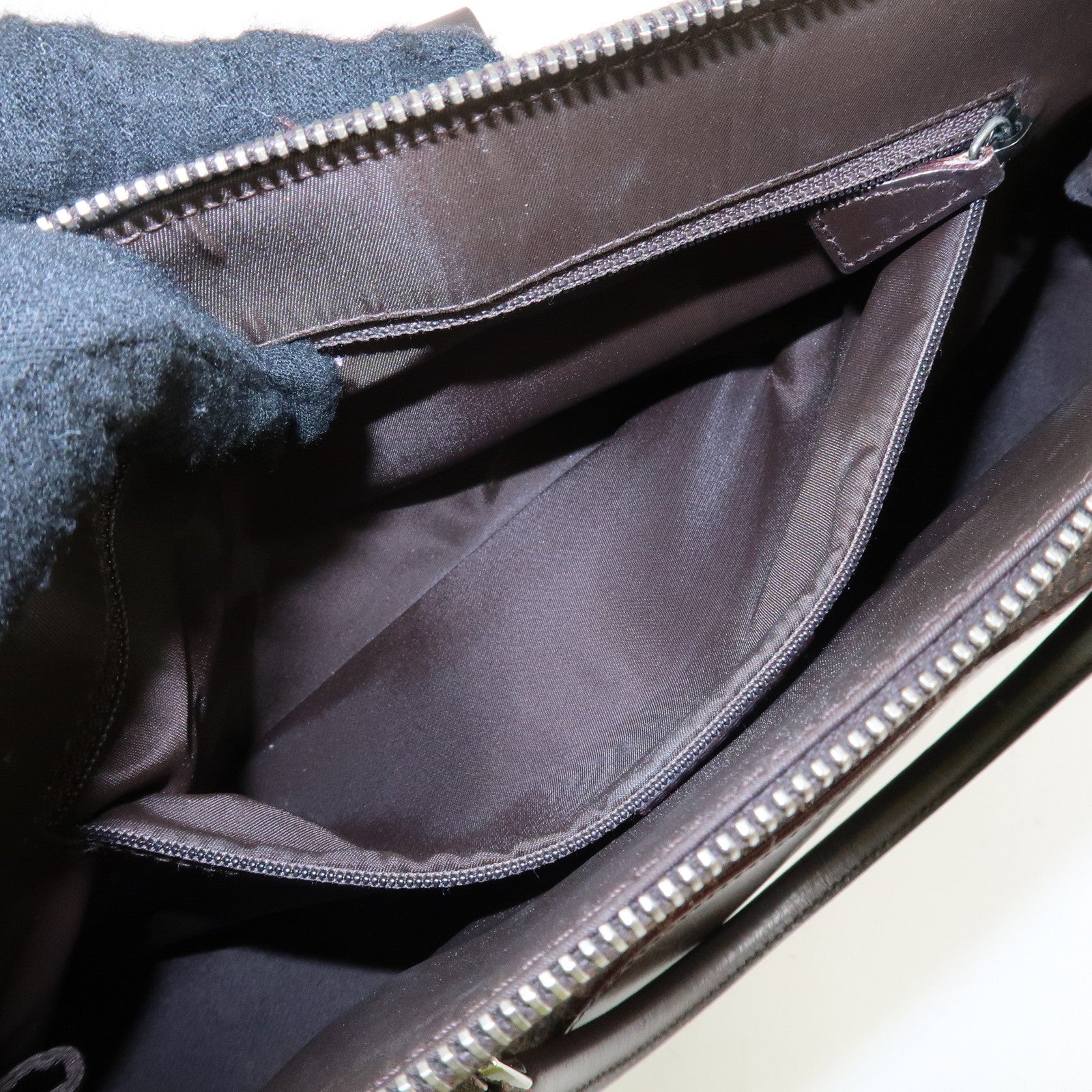 Christian Dior Street Chic Trotter Canvas Leather Hand Bag Brown Used