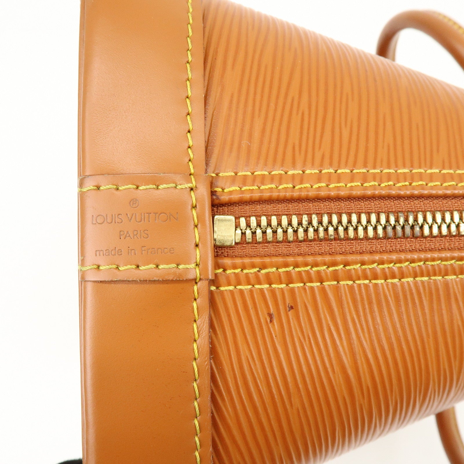 Louis Vuitton Epi Leather Alma PM Hand Bag Zipang Gold M52148