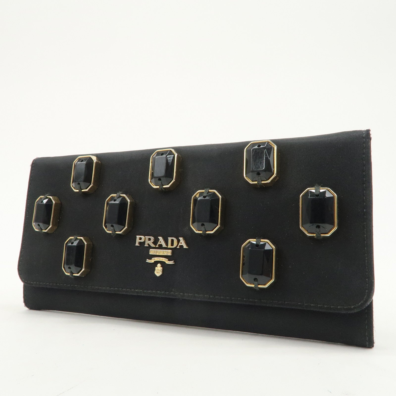 PRADA Saffiano Leather Nylon Set of 3 Long Wallet Beige 1MH132