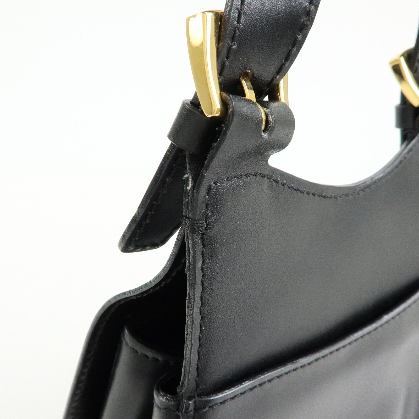 CELINE Leather Shoulder Bag Crossbody Bag Black