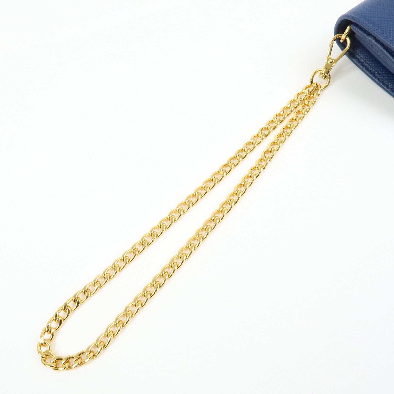 PRADA Saffiano Leather Compact Wallet Card Case Blue 1MC015