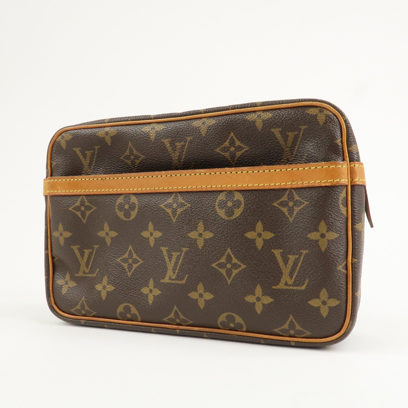 Louis Vuitton Monogram Compiegne 28 Pouch Clutch Bag Brown M51845