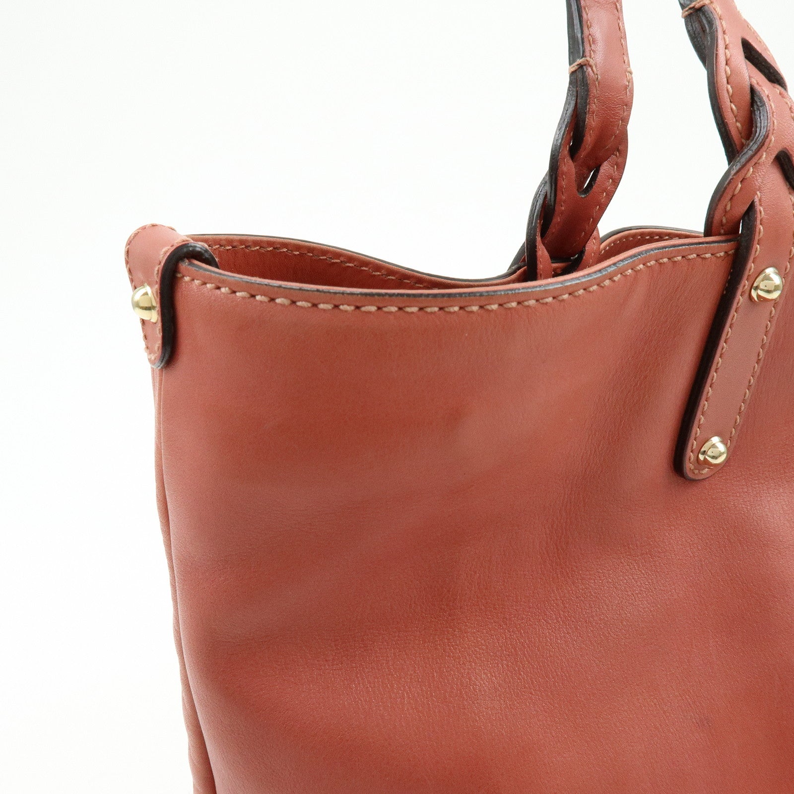 GUCCI Logo Leather Tote Bag Shoulder Bag Hand Bag Rose Pink 247209