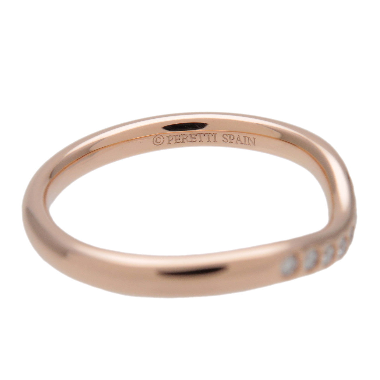 Tiffany & Co Curved Band Ring 9P Diamond K18 Yellow Gold US4.5 EU48