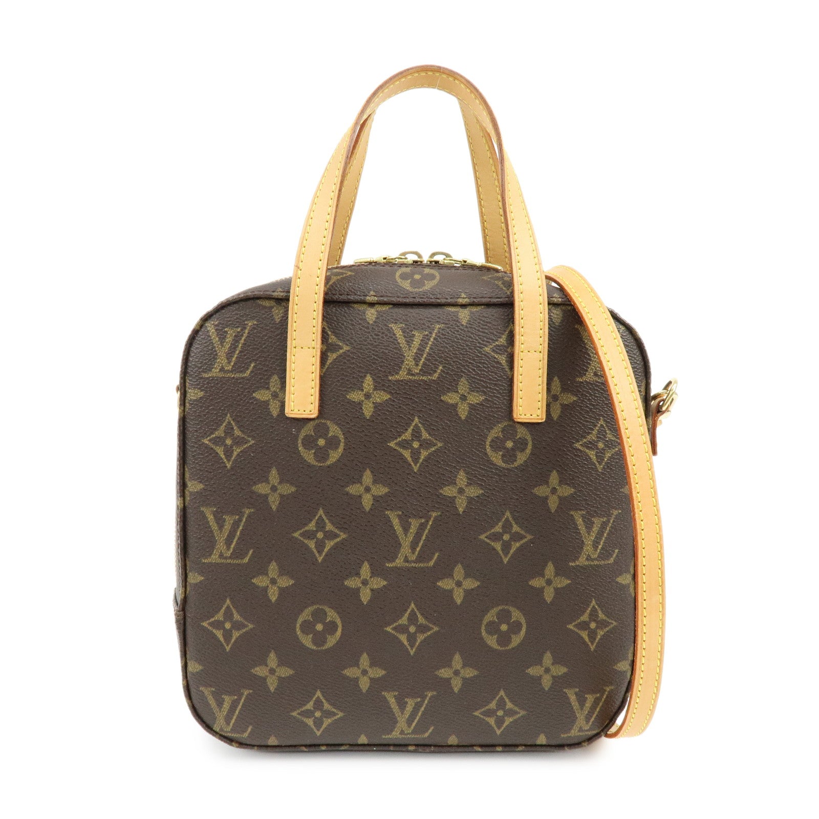Louis Vuitton Monogram Spontini Hand Bag Brown M47500