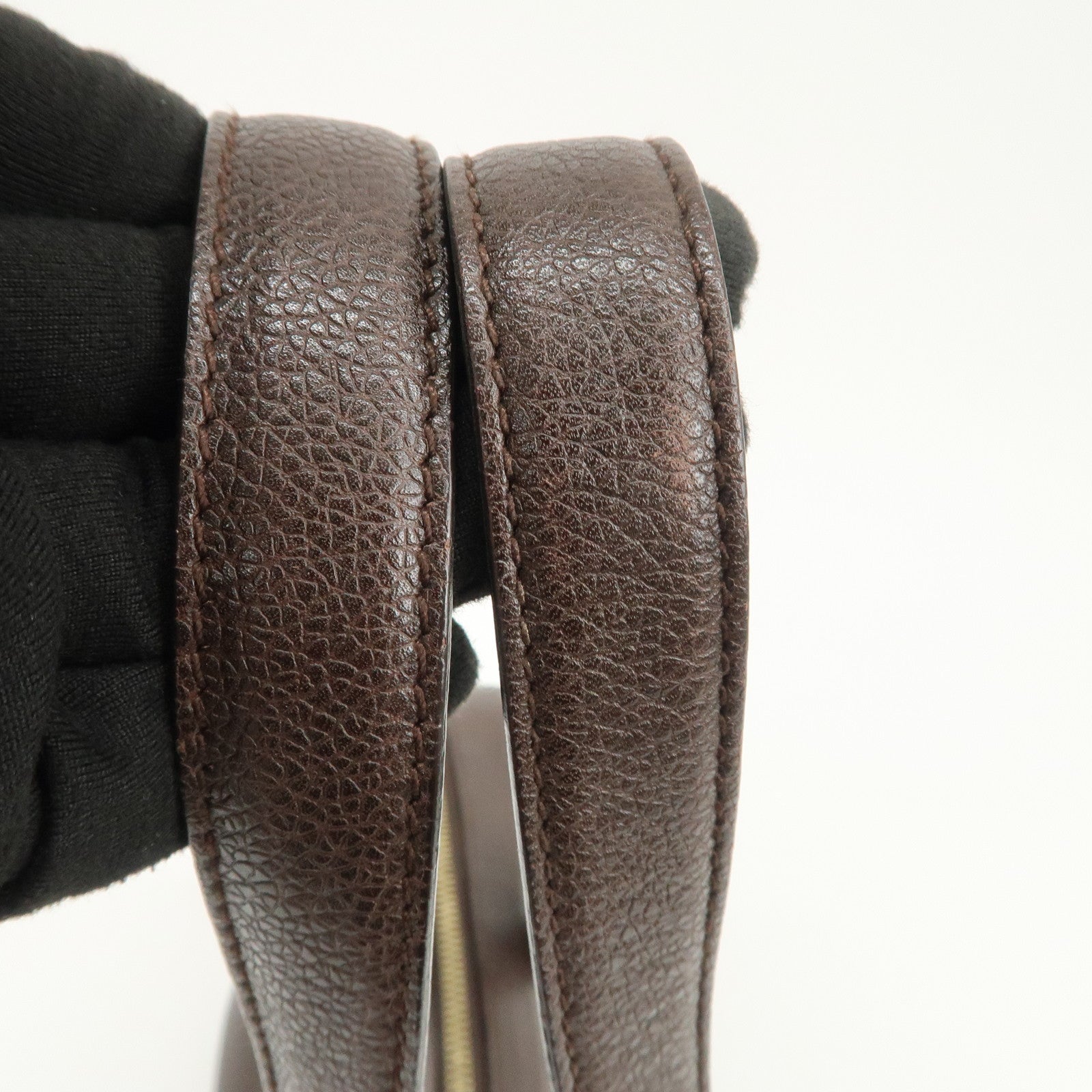 BVLGARI B-zero1 Leather Shoulder Bag Hand Bag Dark Brown