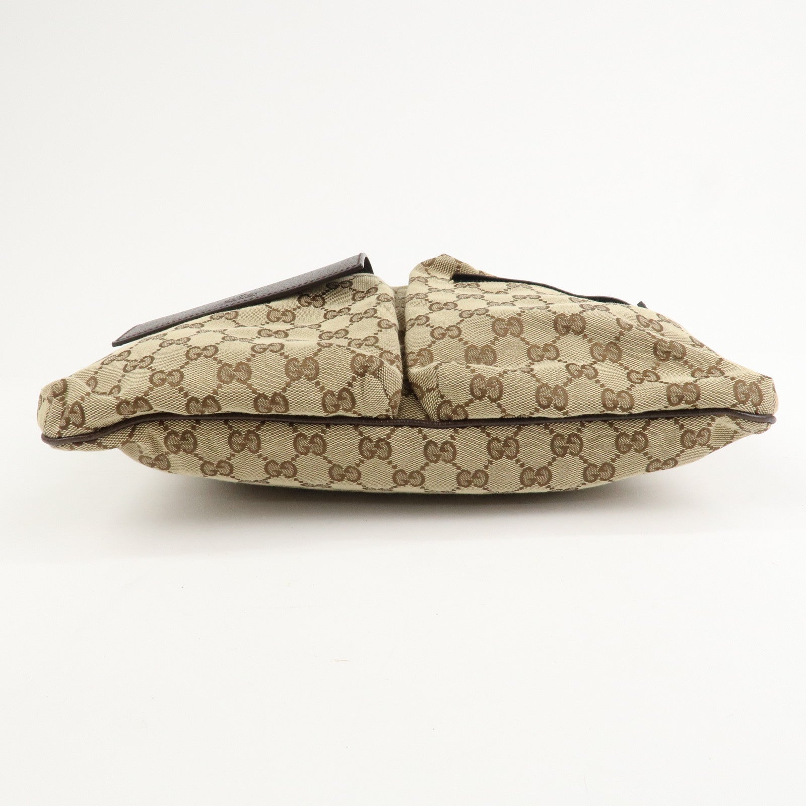 GUCCI Sherry GG Canvas Leather Shoulder Bag Beige Brown 169937