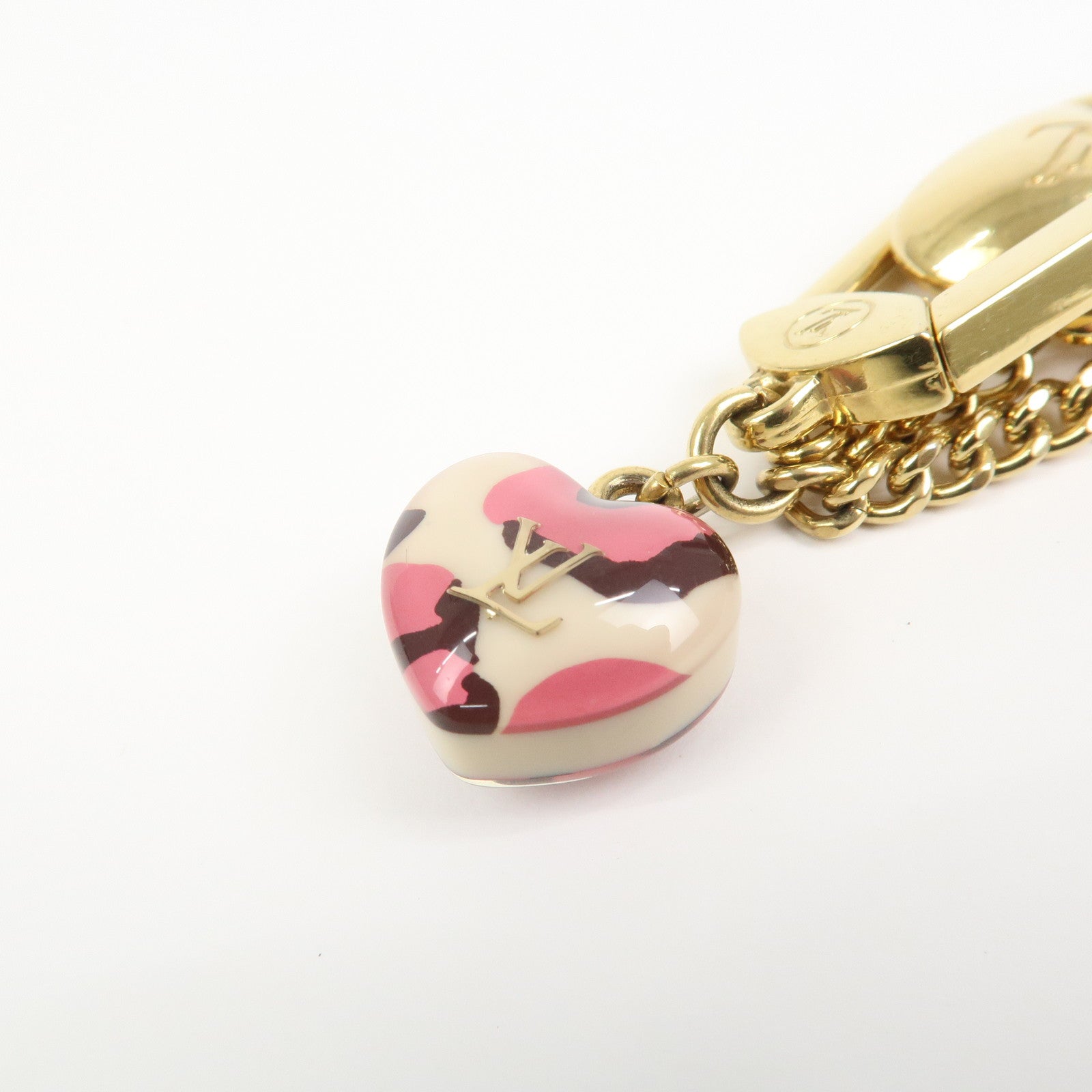 Louis Vuitton Porte Cles Leopard Bag Charm Blanc Corail M66263