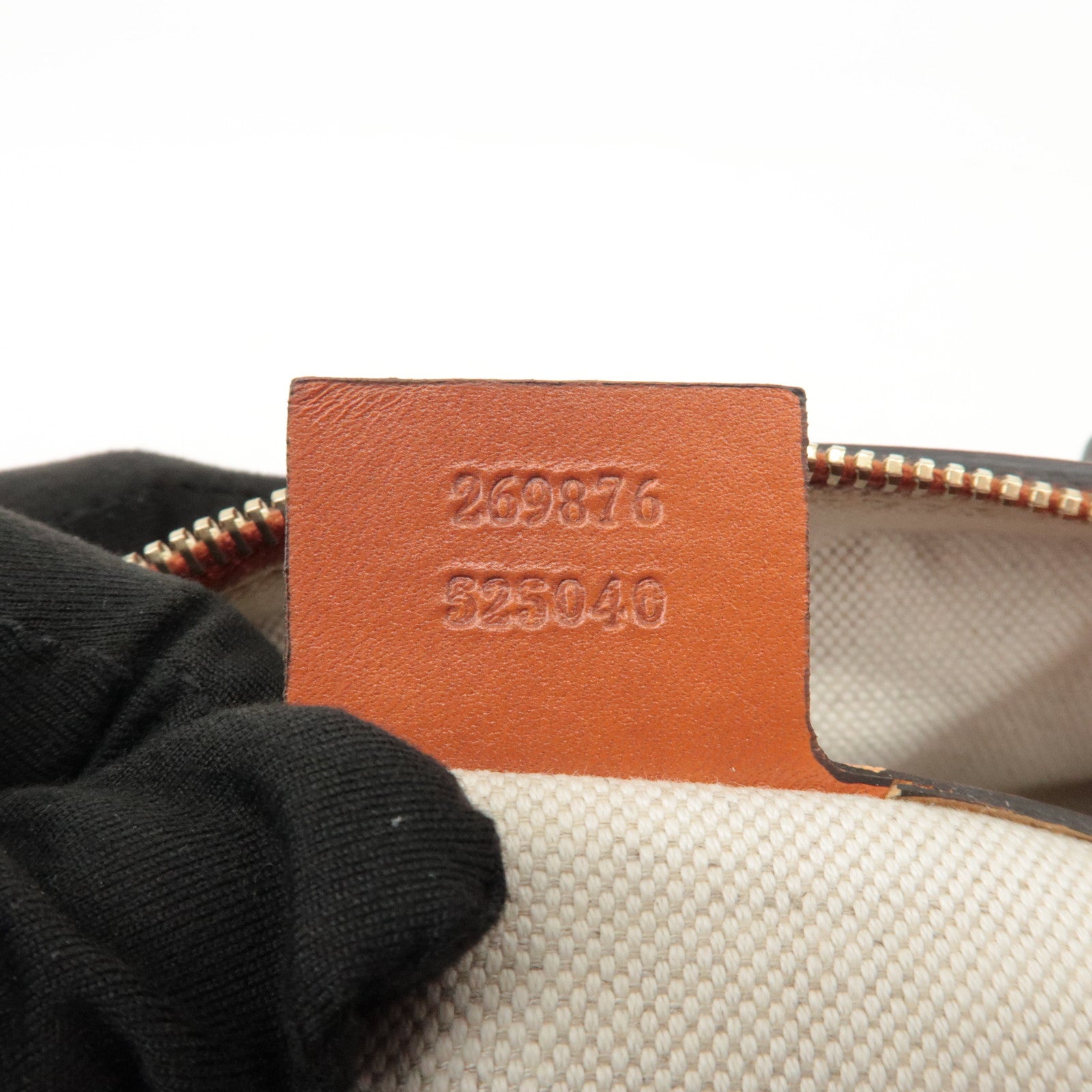 GUCCI GG Canvas Leather 2Way Mini Boston Bag Orange Beige 269876 Used