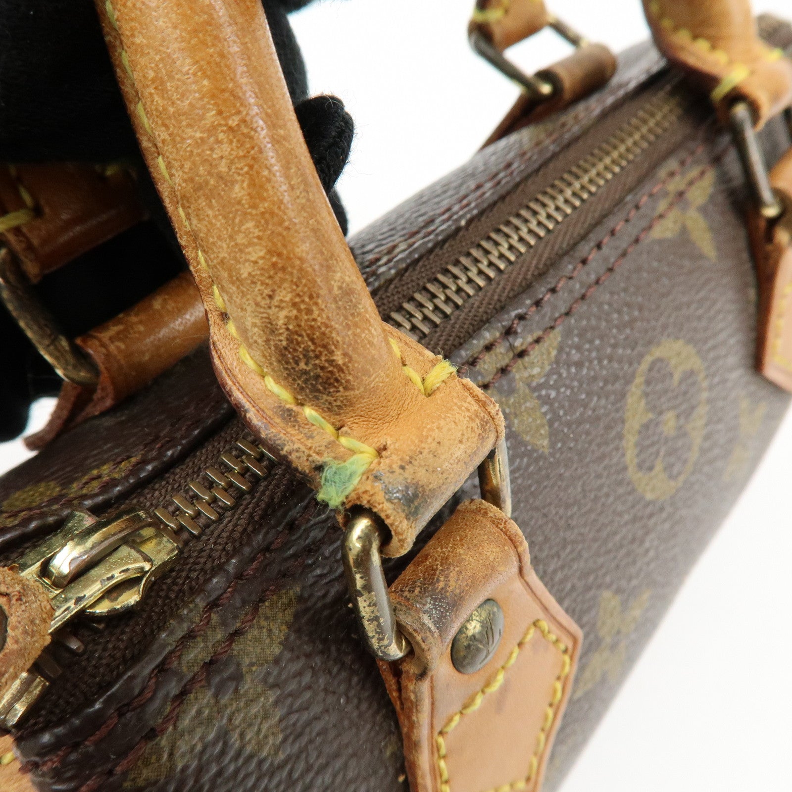 Louis Vuitton Monogram Mini Speedy Hand Bag Brown M41534