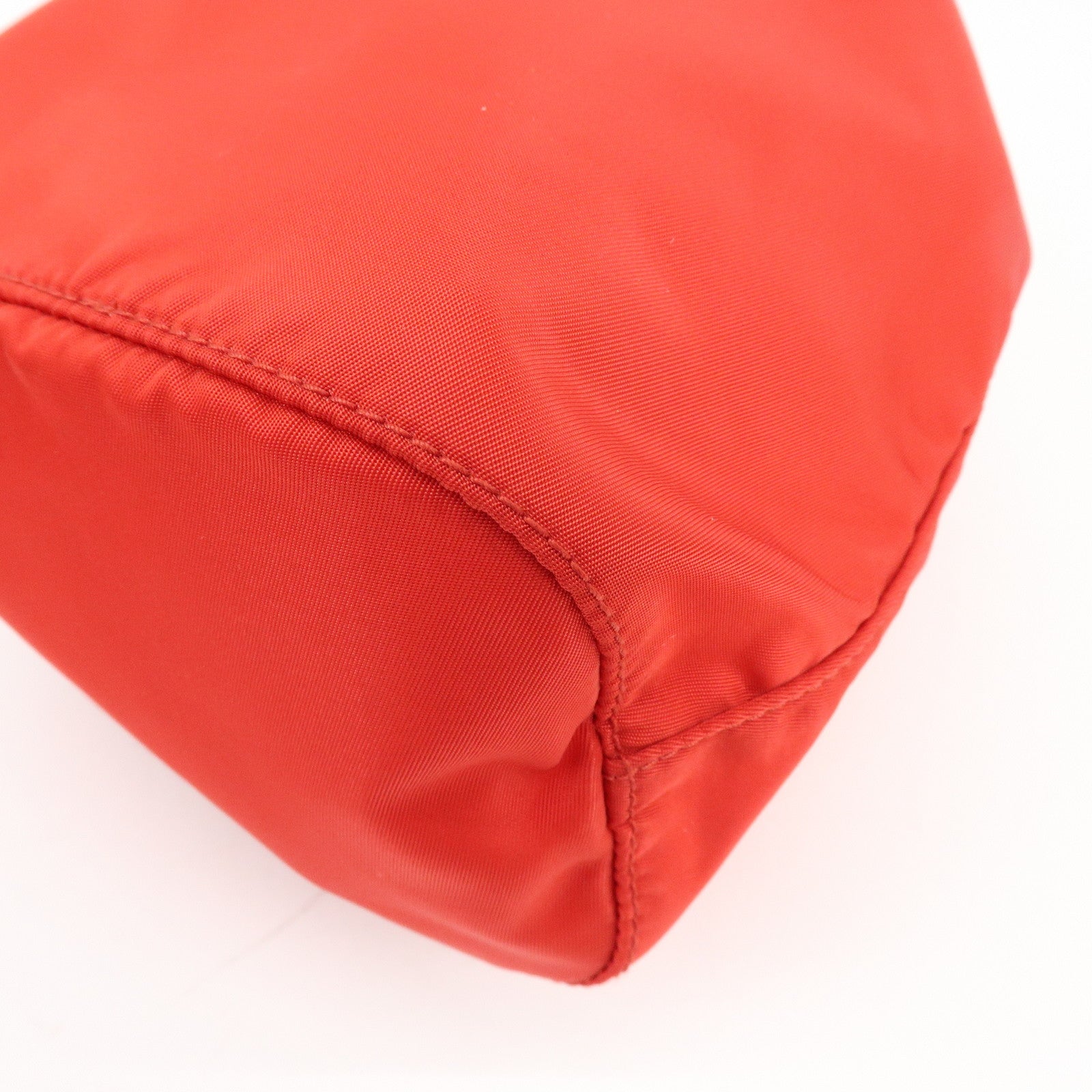 PRADA Triangle Logo Nylon Saffiano Leather Cosmetic Pouch 1NA369