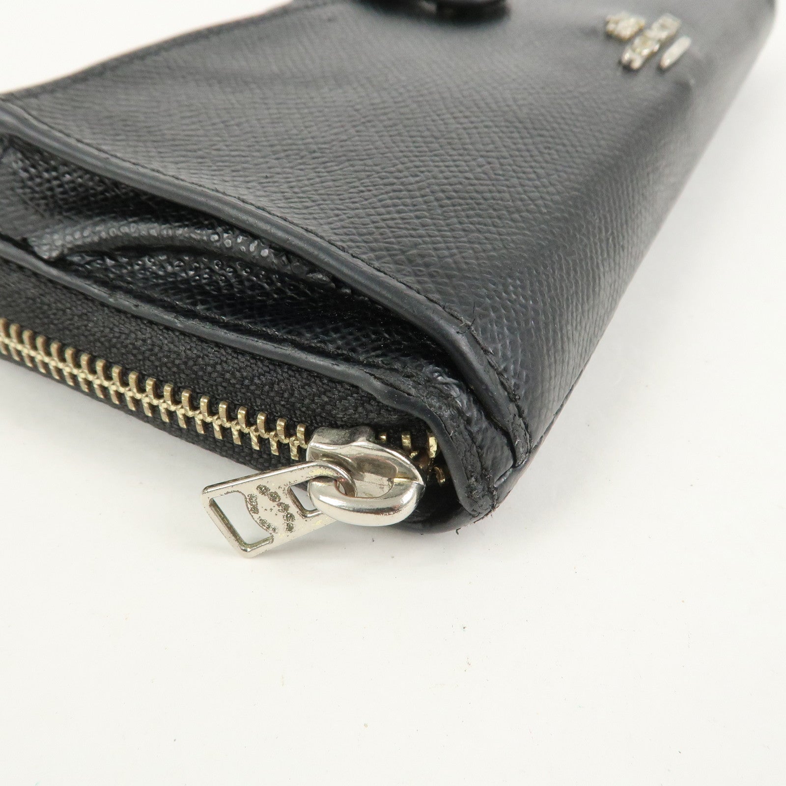 COACH Set of 3 Leather Canvas Long Wallets Black Multicolor