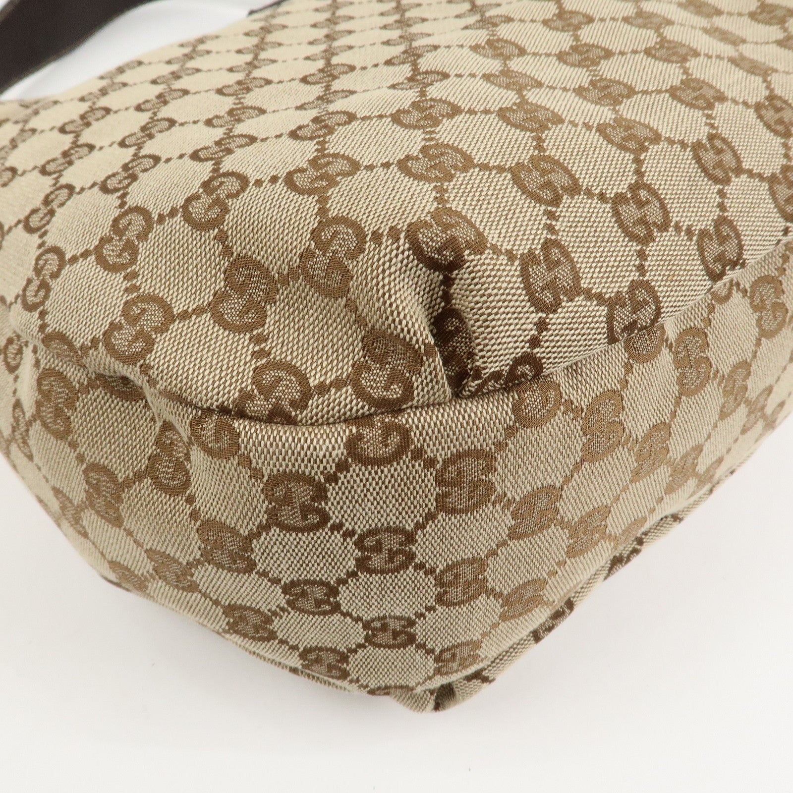 GUCCI GG Canvas Shoulder Bag Hand Bag Beige Brown 211933
