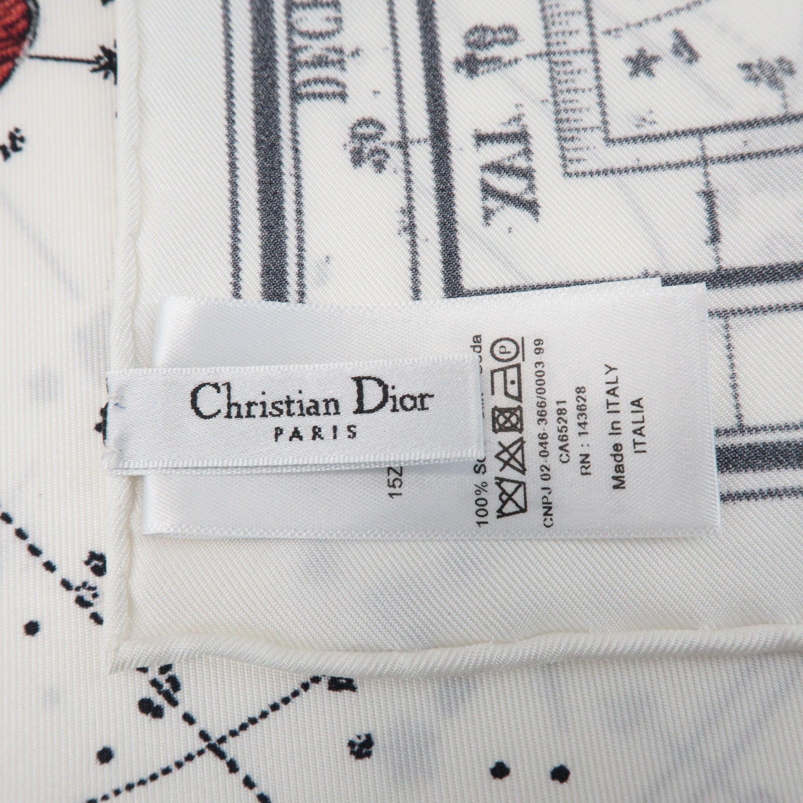 Christian Dior Silk 100% Zodiac 90 Star Constellation Floral Scarf