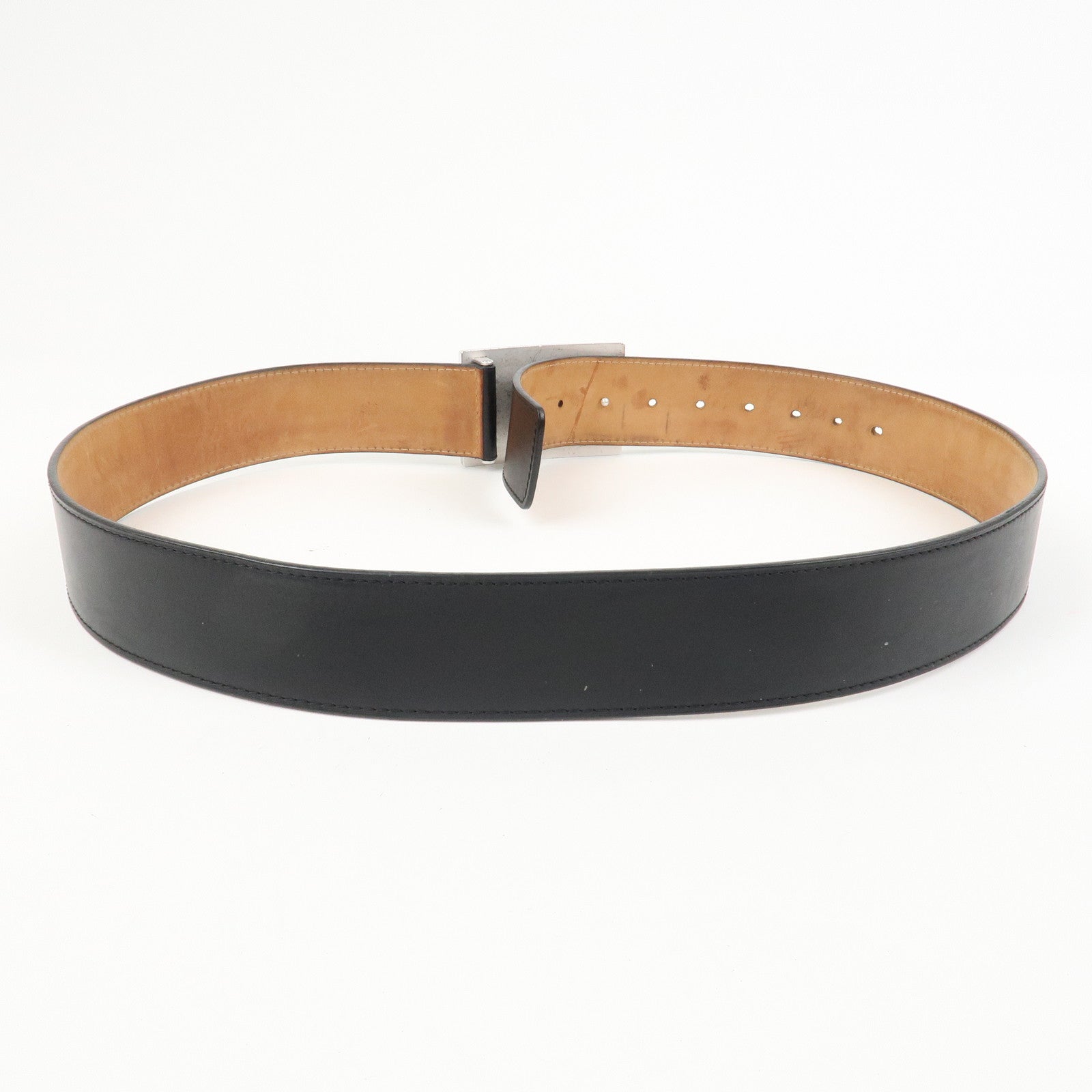 Louis Vuitton Leather Ceinture Jeans Belt 100/40 Black M6812