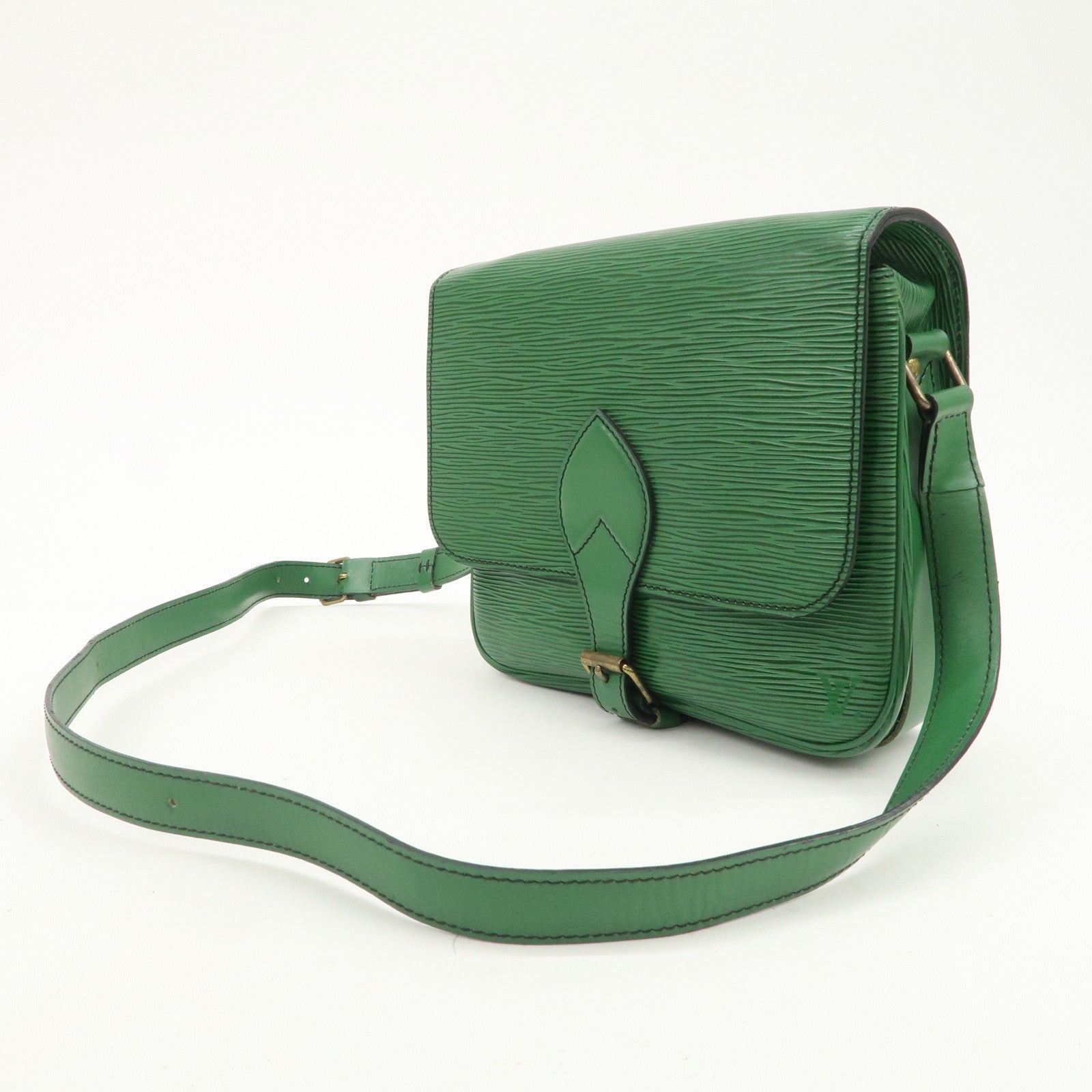 Louis Vuitton Epi Cartouchiere MM Shoulder Bag Borneo Green M52244