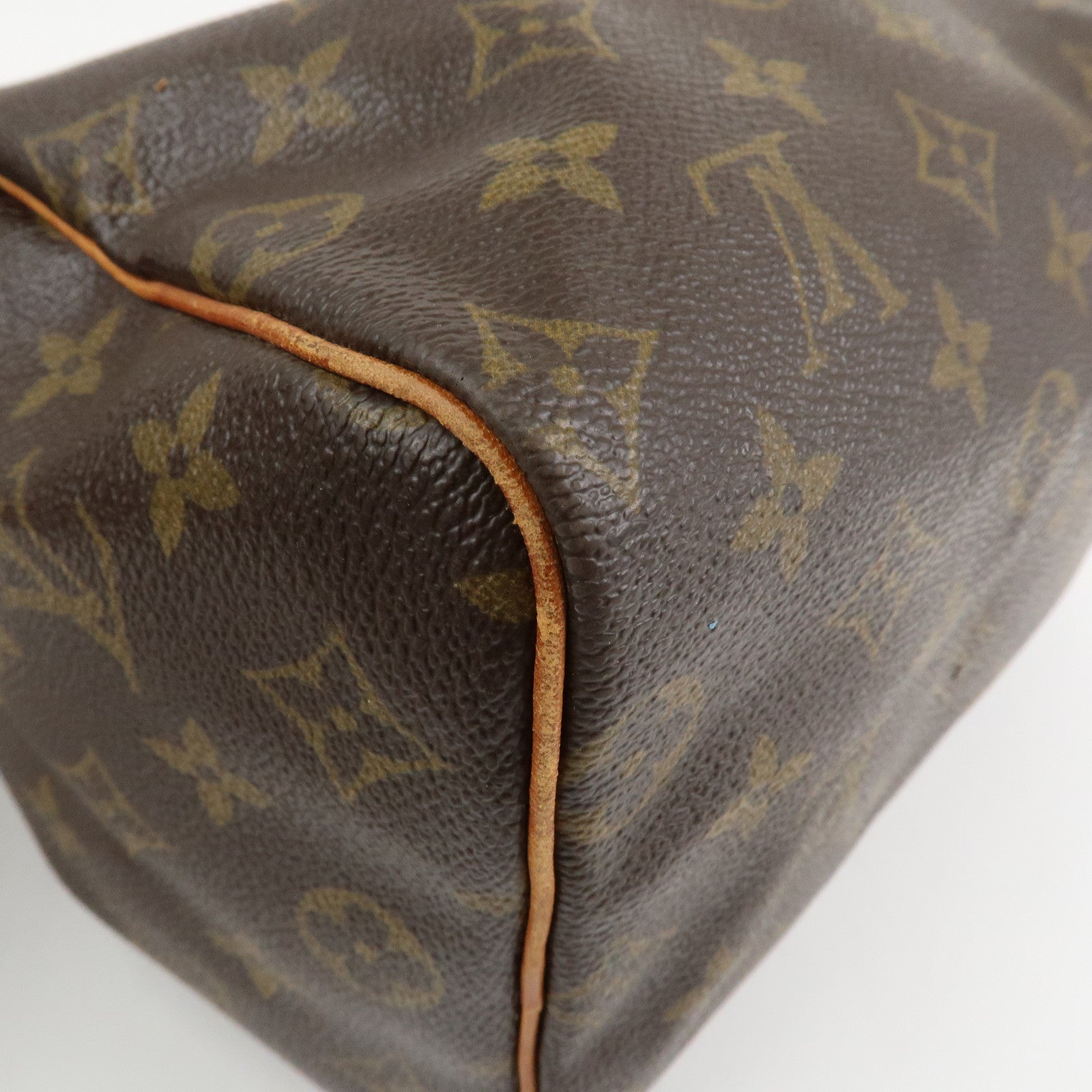 Louis Vuitton Monogram Canvas Leather Speedy 25 Boston Bag M41528