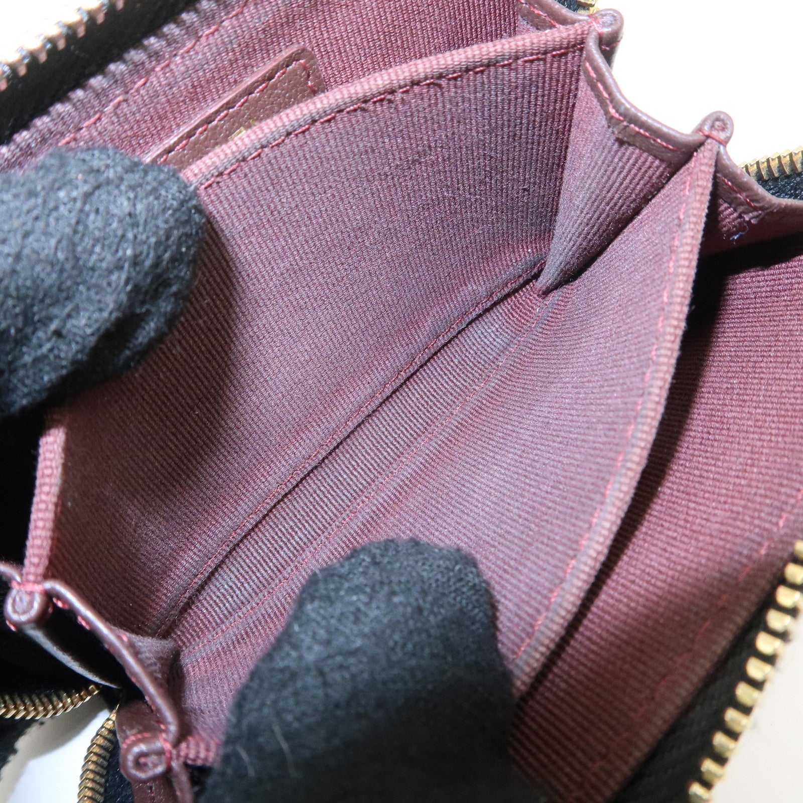 CHANEL Matelasse Lamb Skin Round Zippy Coin Case Black A84511 Used