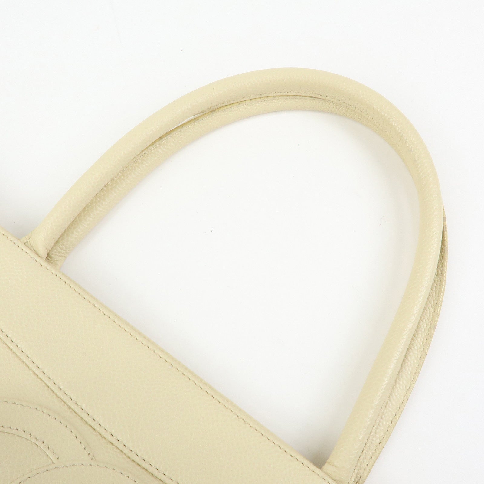 CHANEL COCO Mark Caviarskin Shoulder Bag Tote Bag Ivory