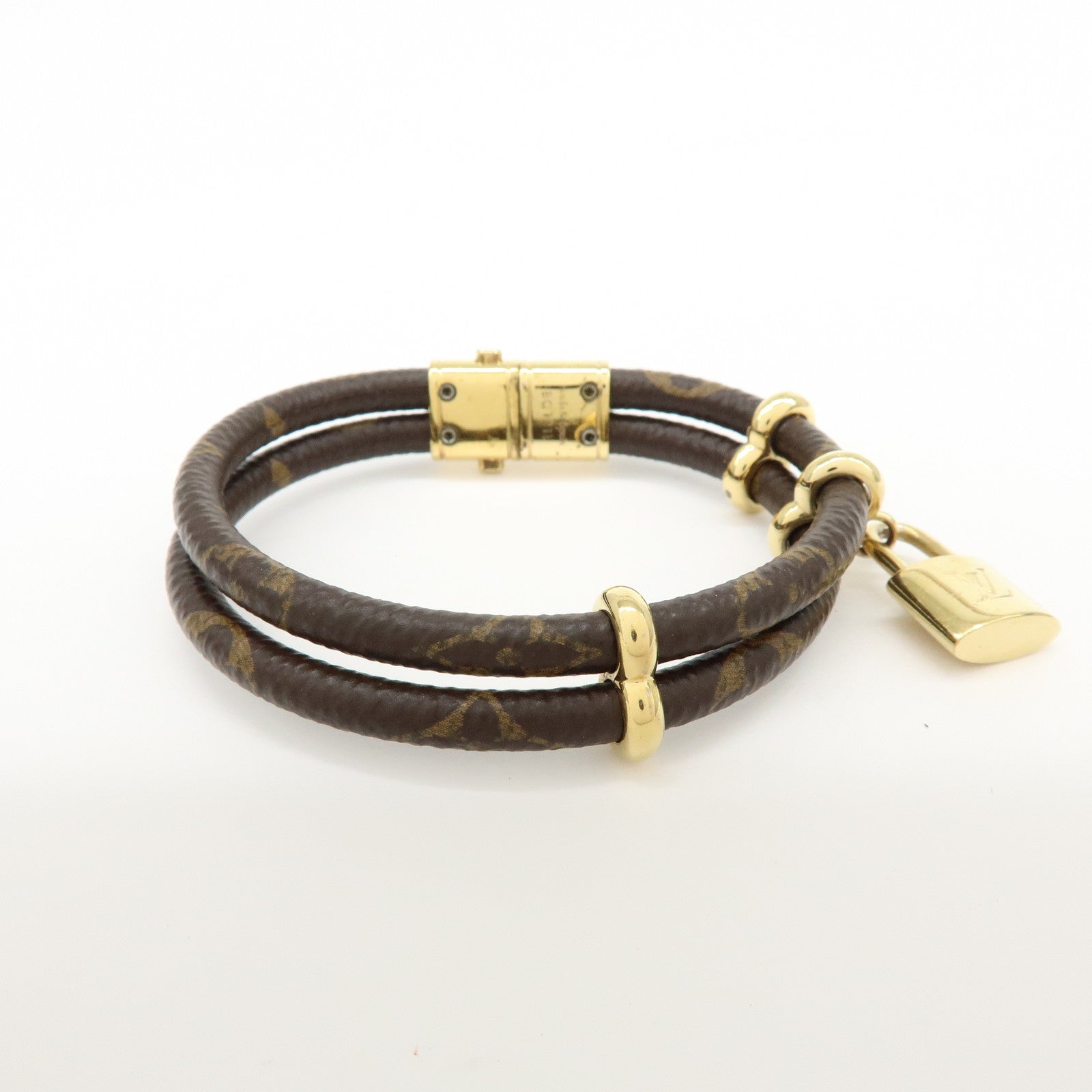Louis Vuitton Monogram Keep It Twice Canvas Bracelet Brown M6640