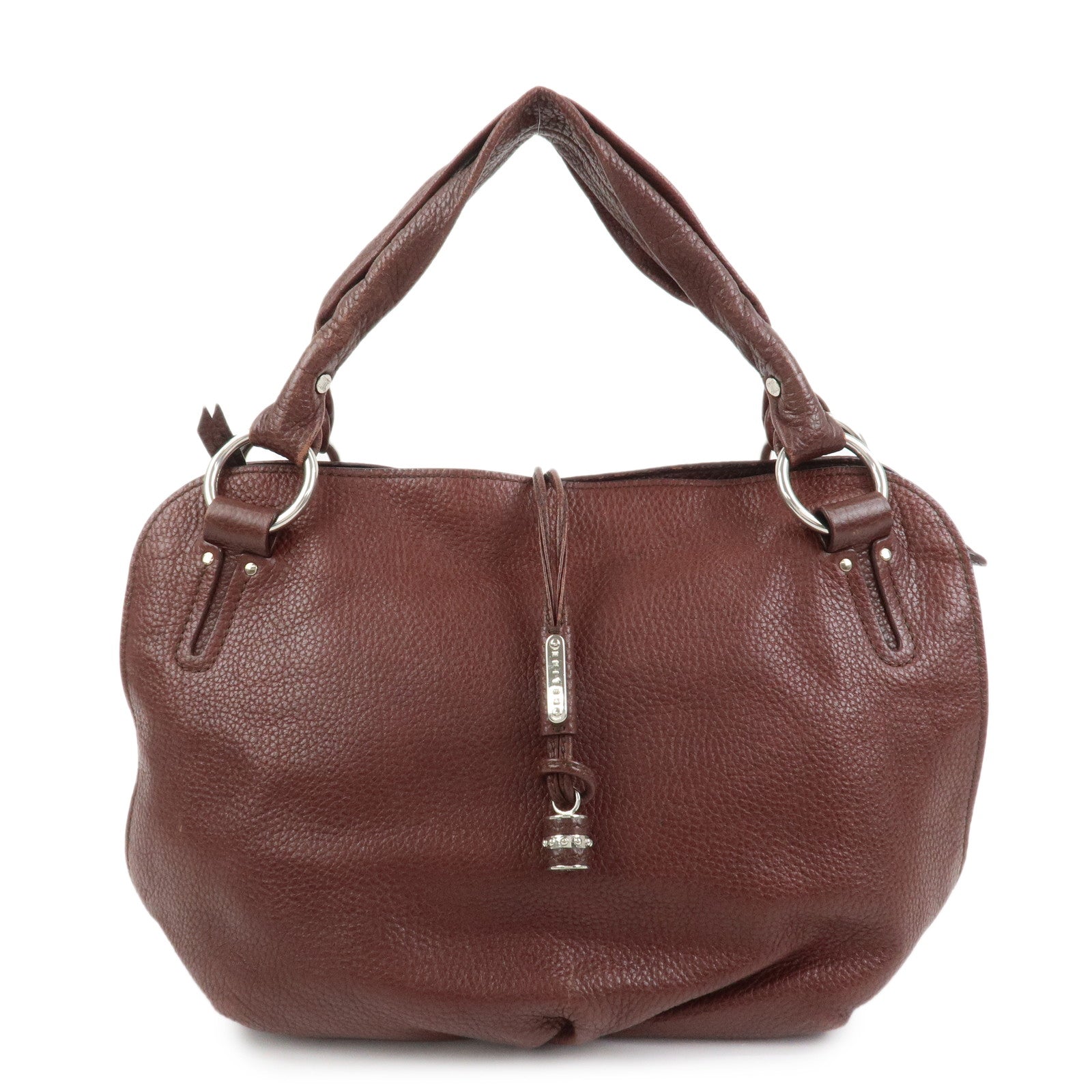 CELINE Bittersweet Leather Shoulder Bag Hand Bag Tote Bag Brown