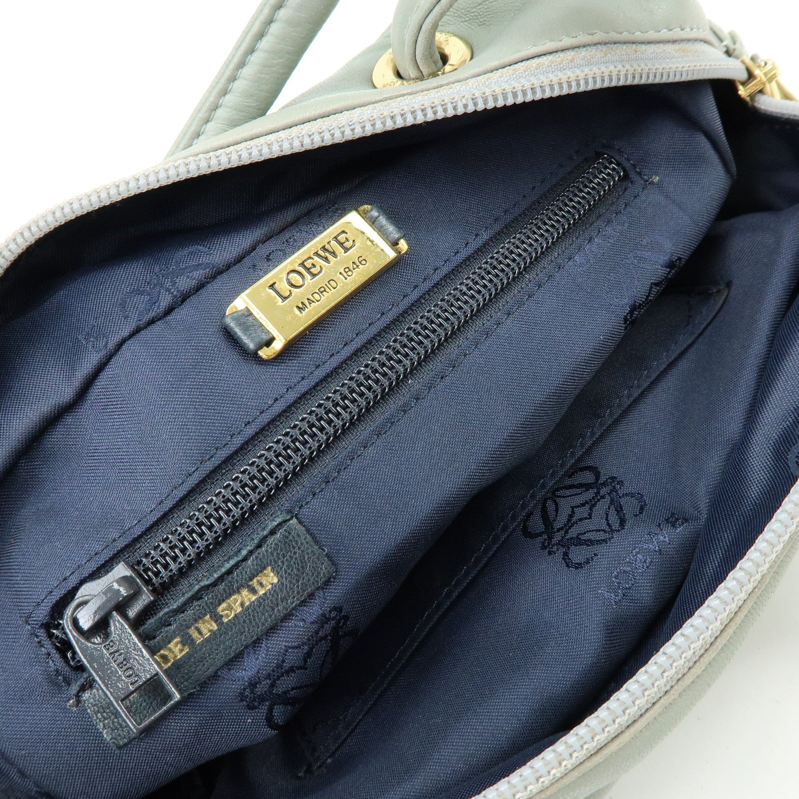 LOEWE Anagram Nappa Leather Mini Hand Bag Blue