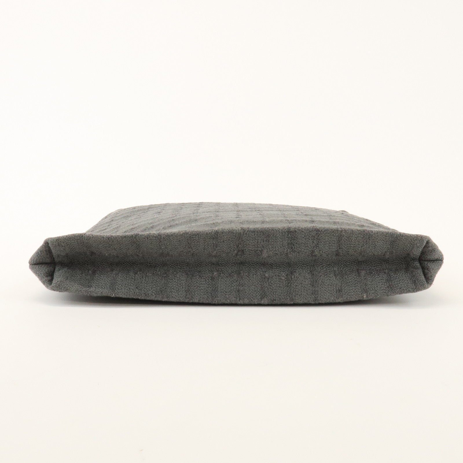 HERMES Amedaba GM Canvas Leather Tote Bag Hand Bag Grey