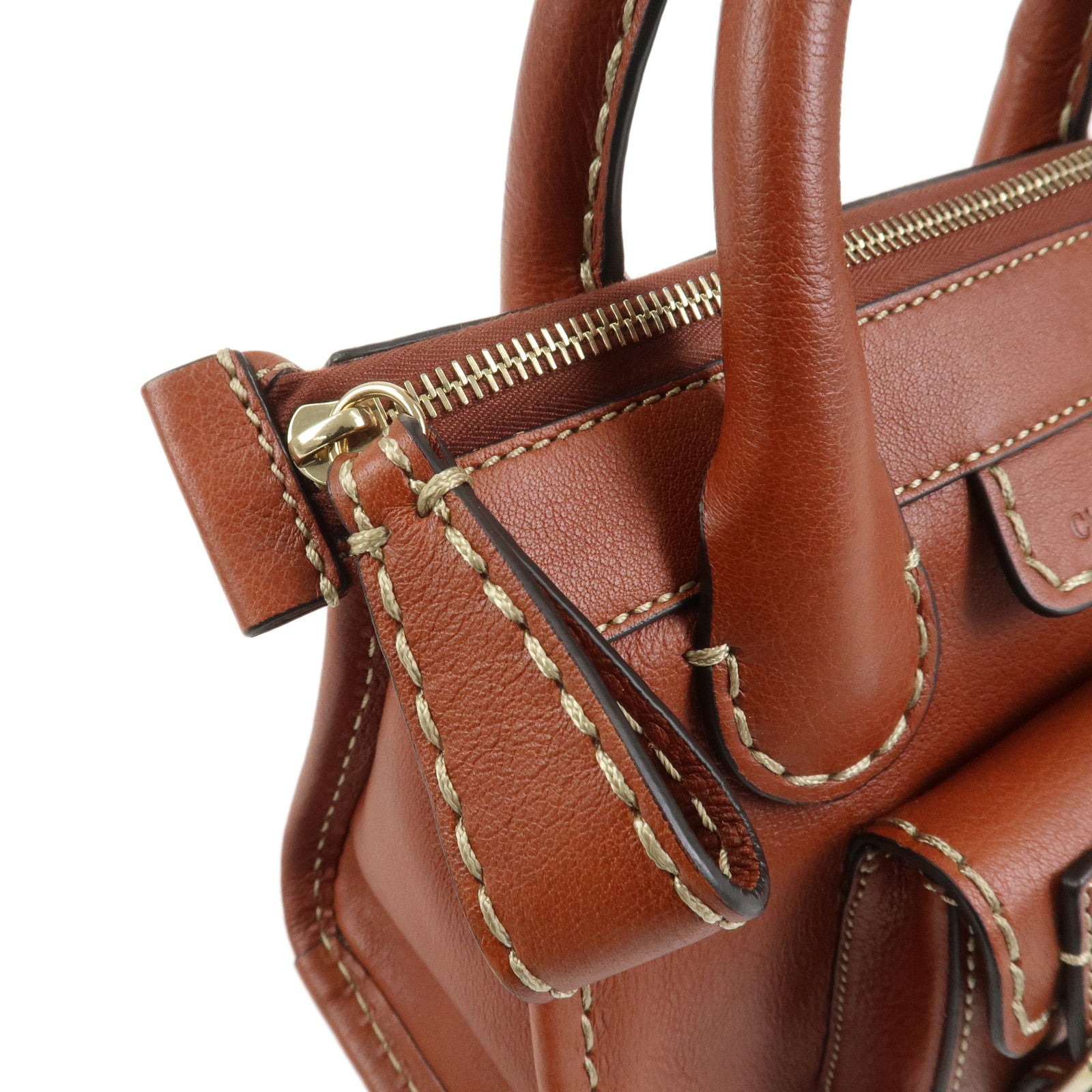 Chloe Edith Leather 2Way Bag Shoulder Bag Hand Bag Brown
