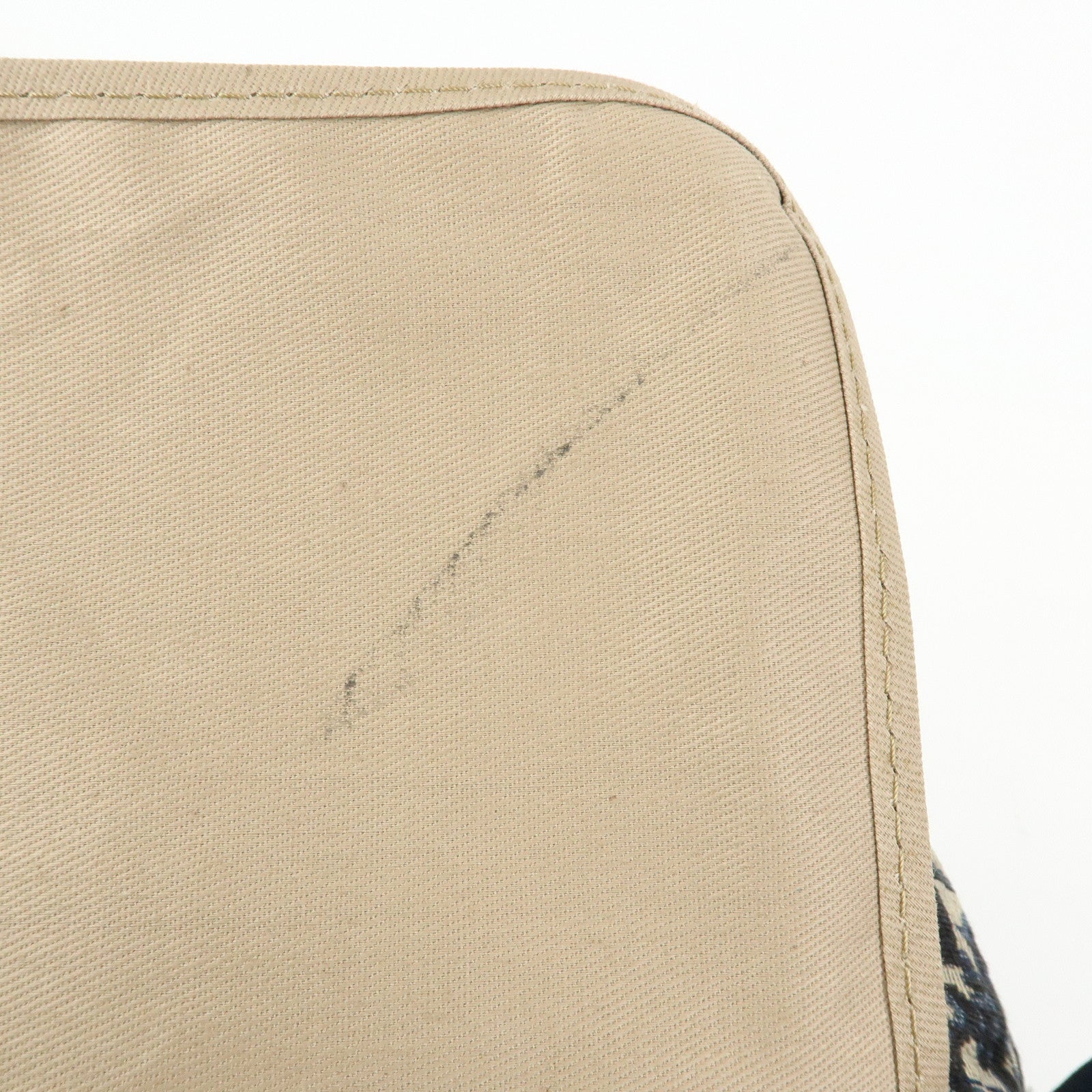 Christian Dior Trotter Jacquard Leather Boston Bag Hand Bag Navy