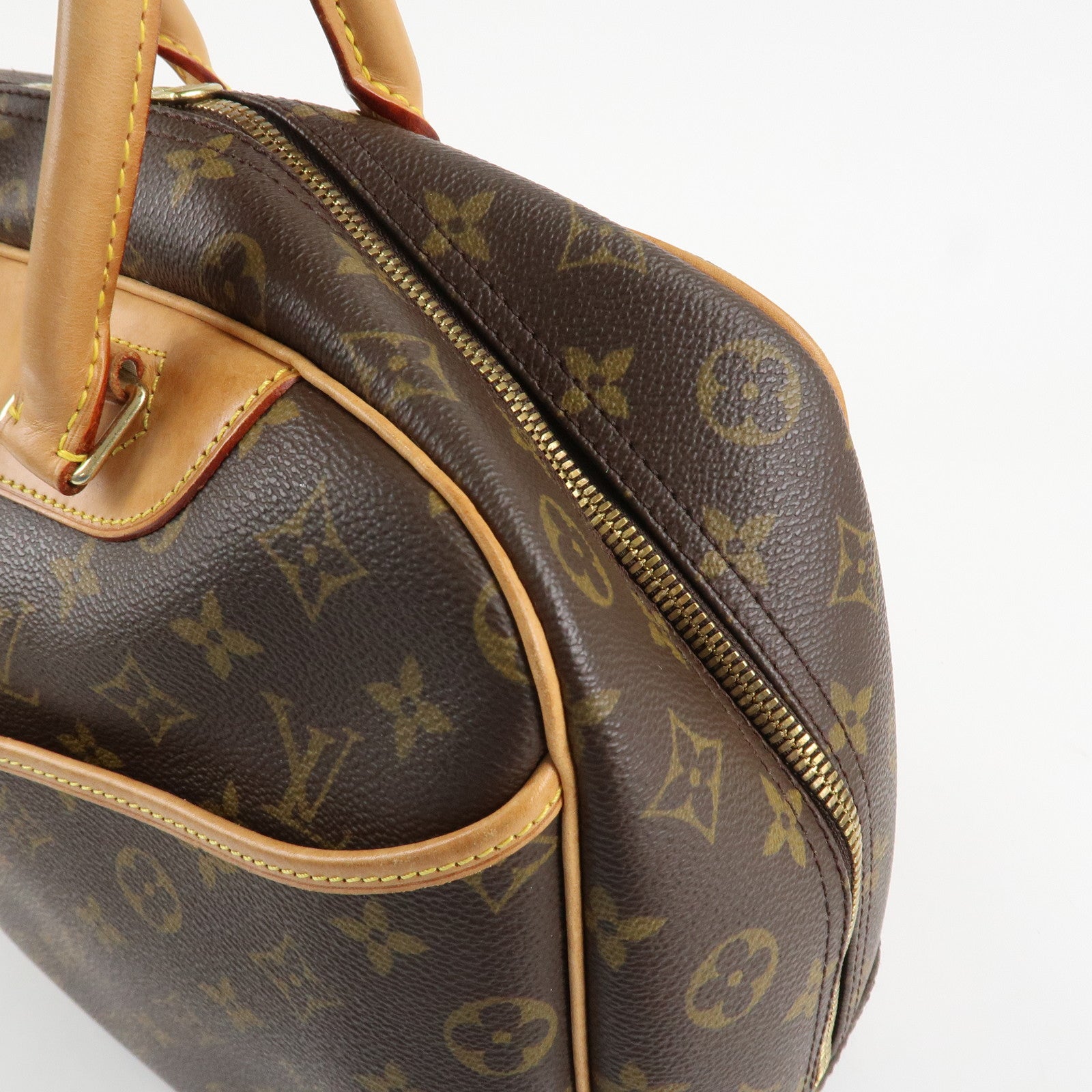 Louis Vuitton Leather Canvas Monogram Deauville Hand Bag M47270 Used