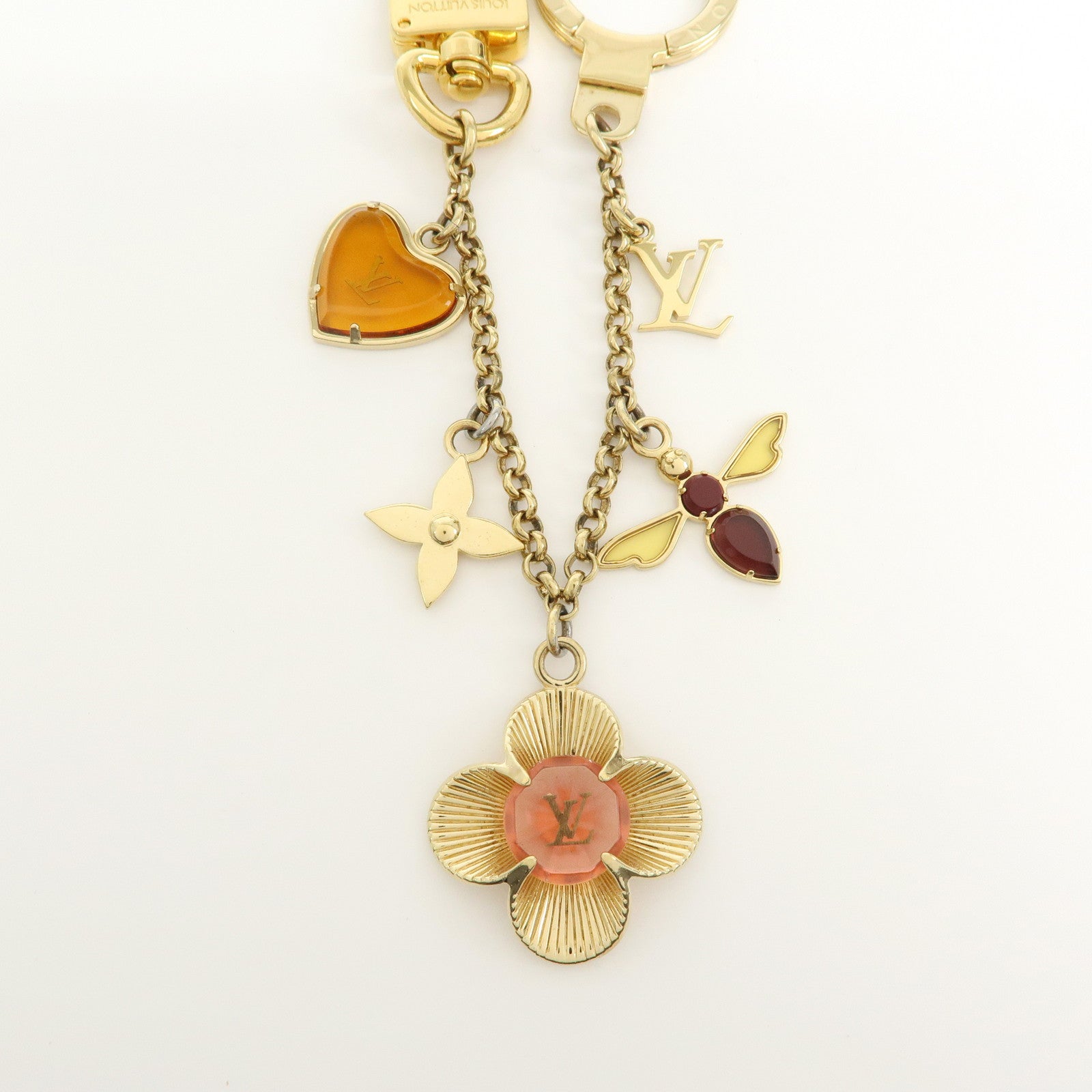 Louis Vuitton Bijou Sac Chaine Bee Fleur Bag Charm Gold M66911