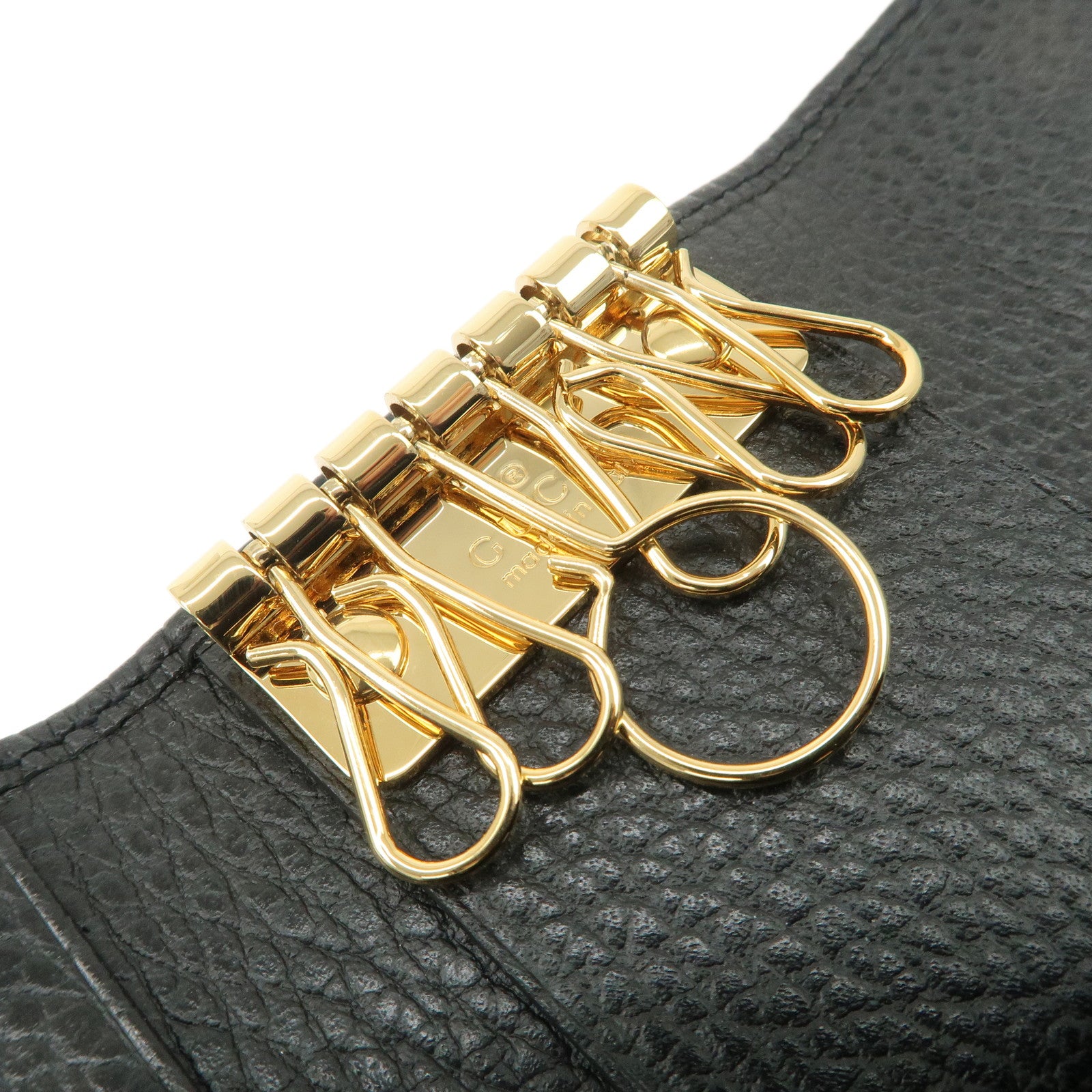 GUCCI GG Marmont Leather Key Case Key Holder Black 456118