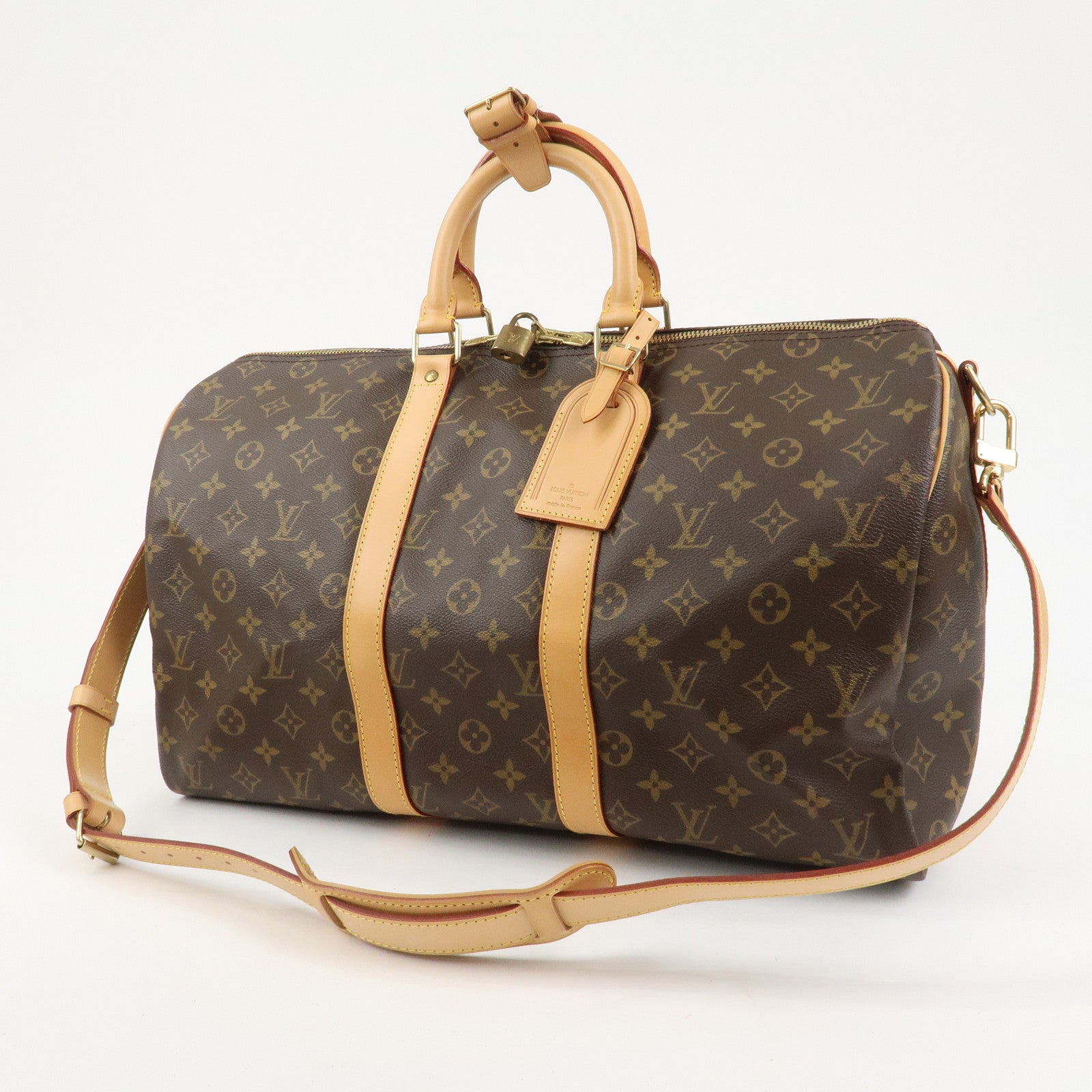 Louis Vuitton Monogram Keep All Bandouliere 45 Boston Bag M41418